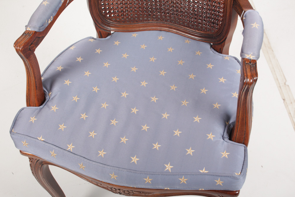 Vintage Cherry Cane Back Armchair