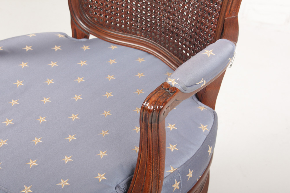 Vintage Cherry Cane Back Armchair