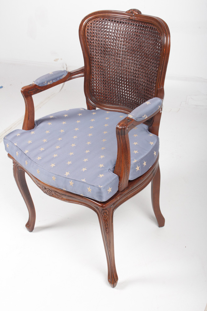 Vintage Cherry Cane Back Armchair