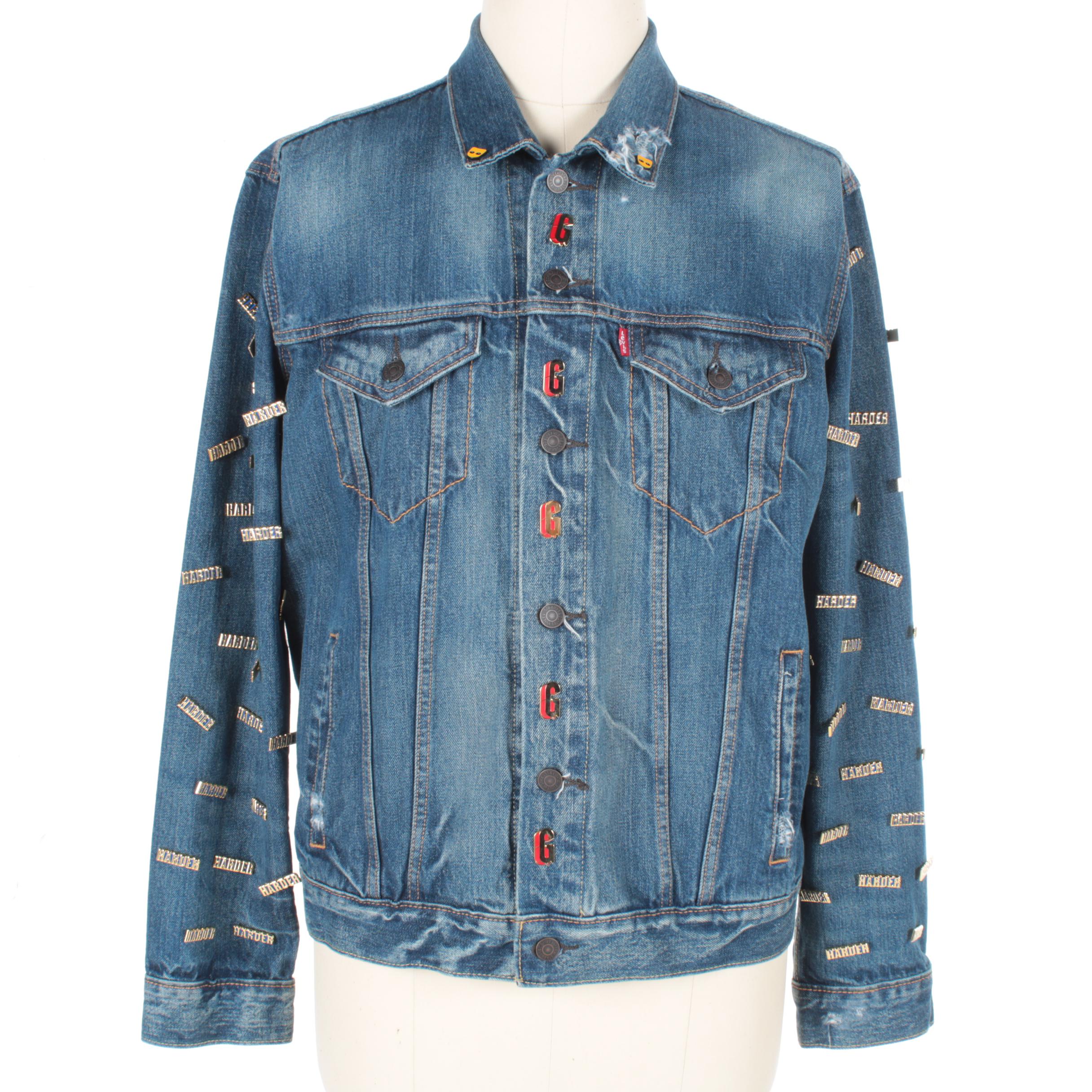 Levi Strauss & Co. Denim Jacket with Embroidery and Pin Accents