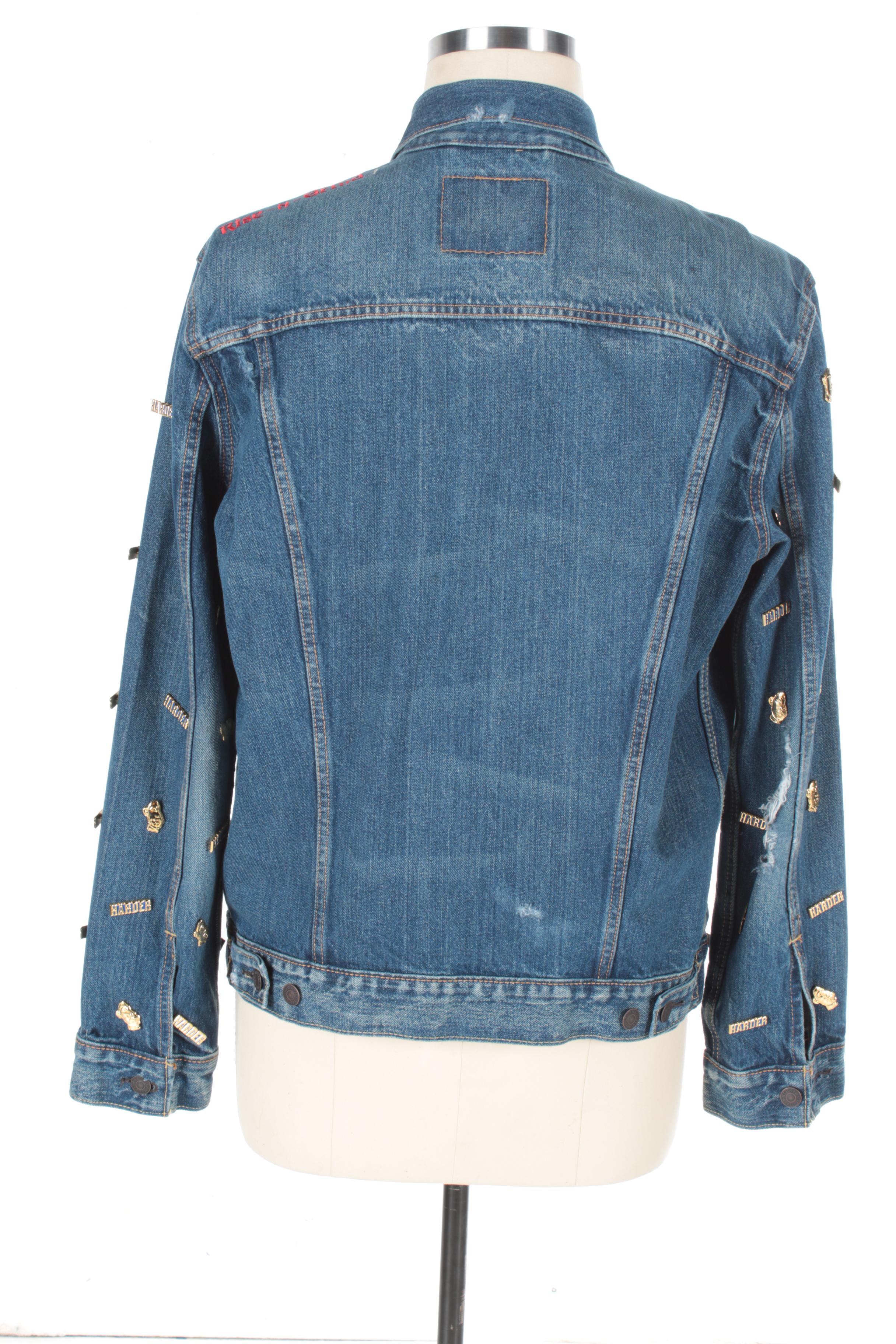 Levi Strauss & Co. Denim Jacket with Embroidery and Pin Accents