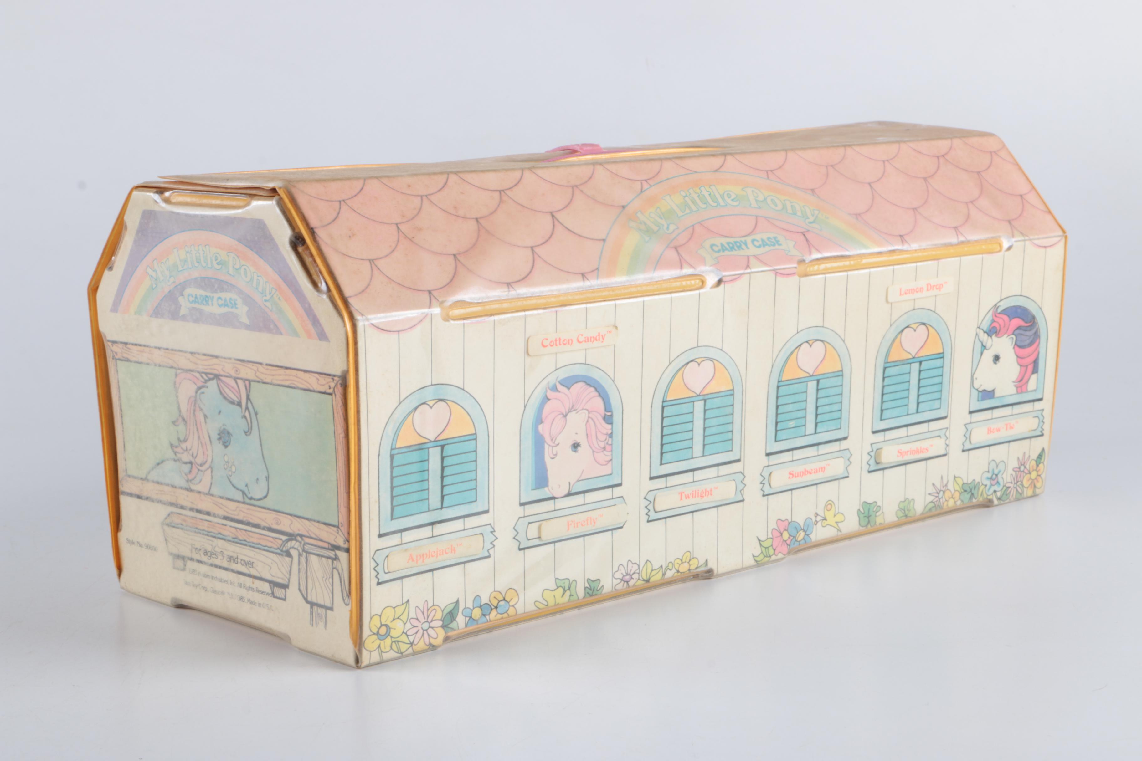 1980s Hasbro "My Little Pony" Stable Carrying Case and Ponies