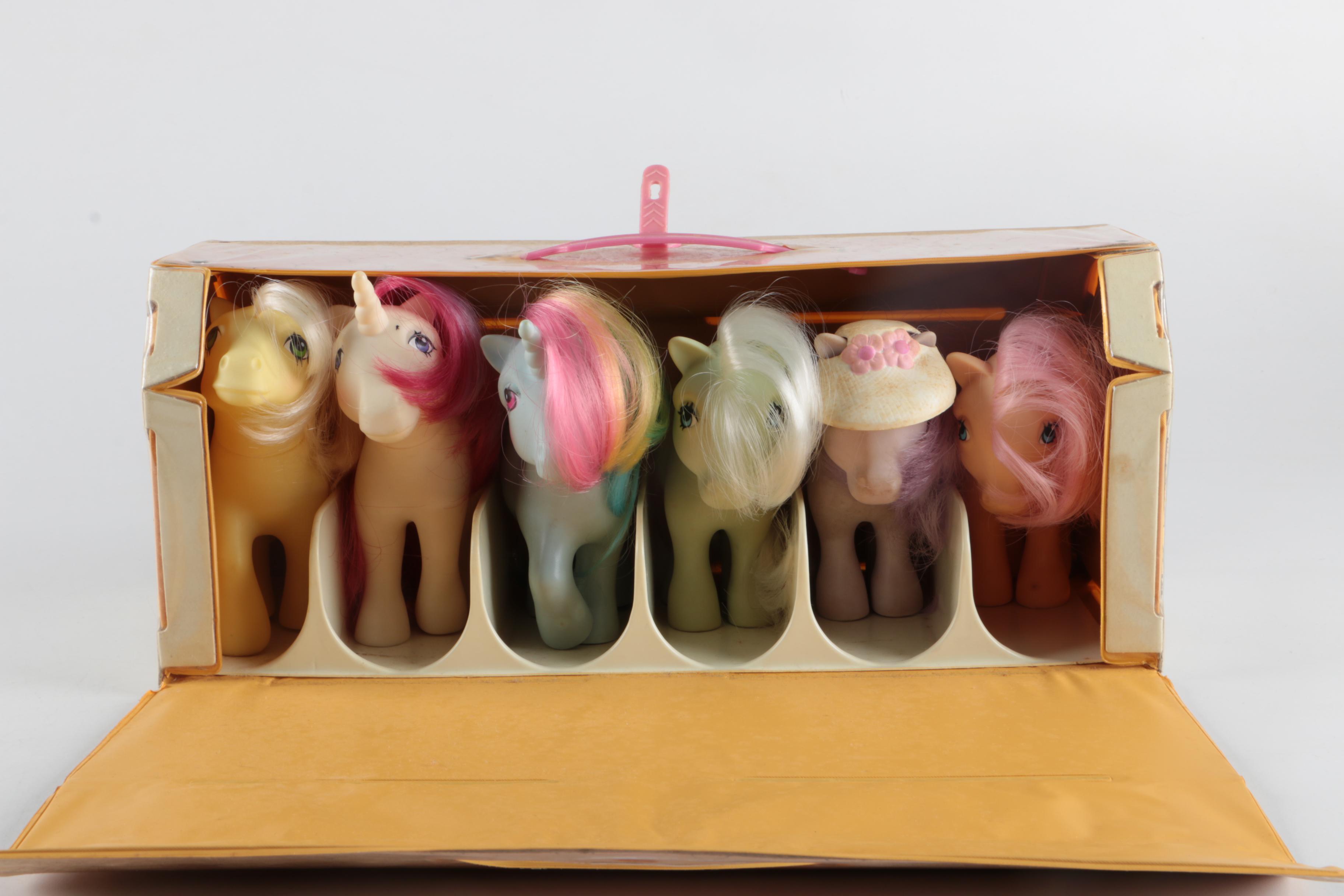 1980s Hasbro "My Little Pony" Stable Carrying Case and Ponies