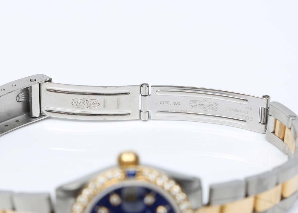 Rolex 18K Yellow Gold, Diamond and Sapphire Oyster Perpetual Datejust Watch