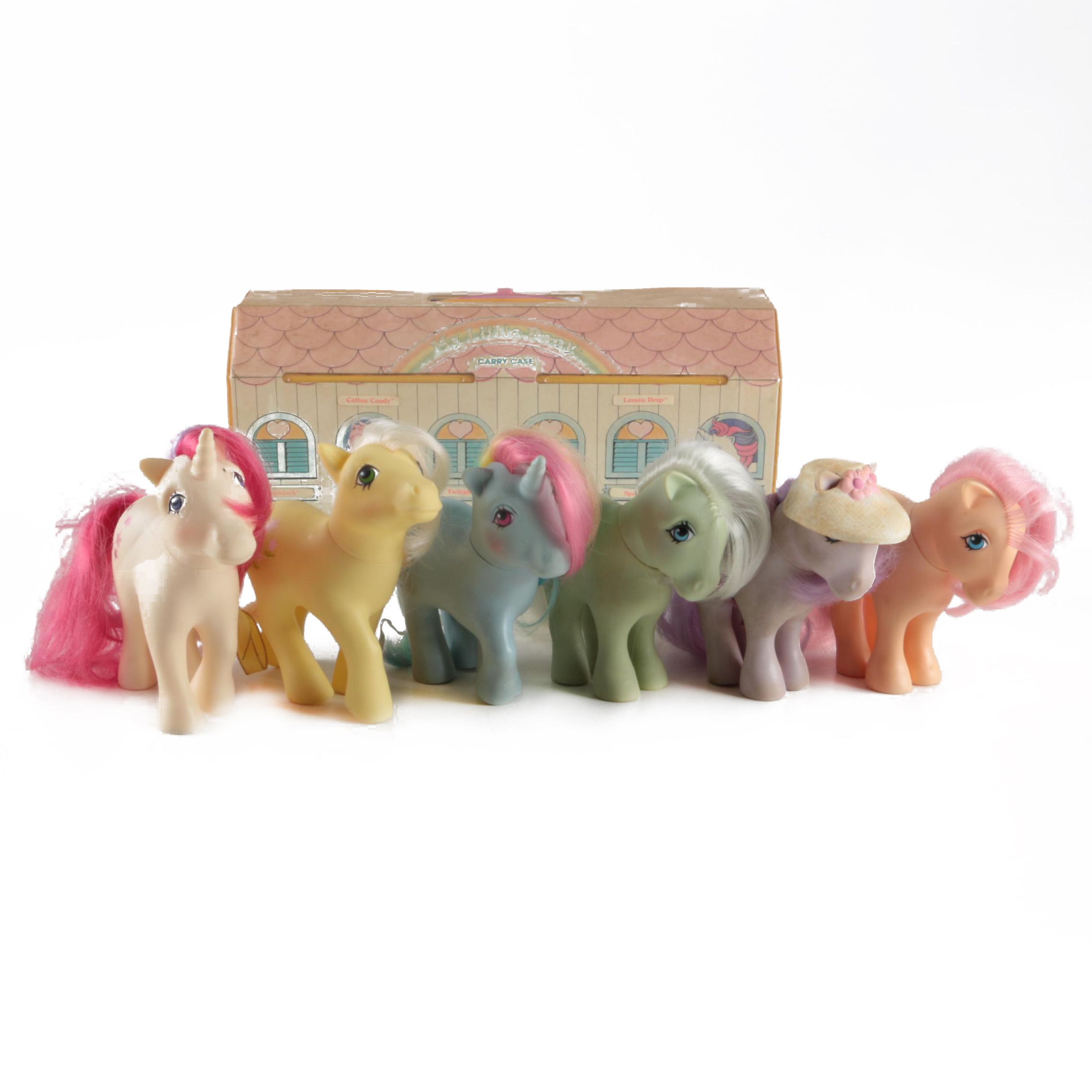 1980s Hasbro "My Little Pony" Stable Carrying Case and Ponies