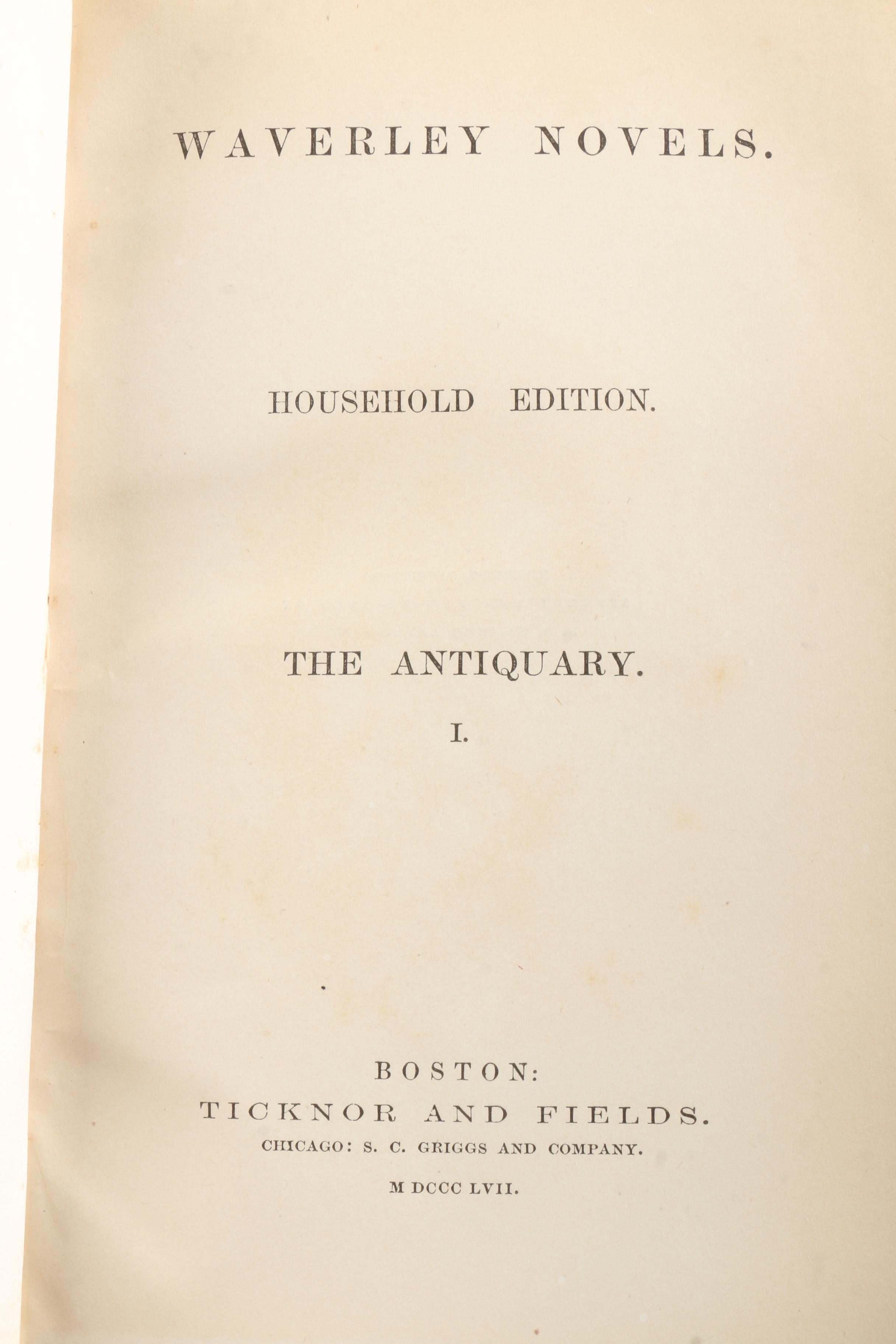 1857 Multi-Volume Set of "Waverley Novels" by Walter Scott