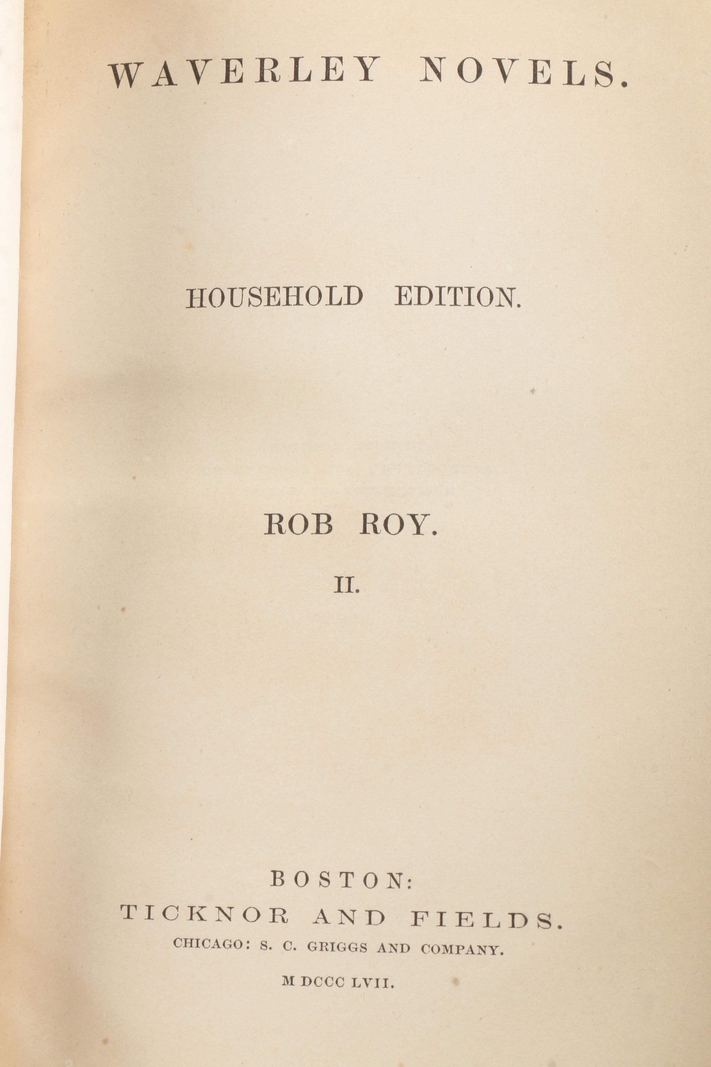 1857 Multi-Volume Set of "Waverley Novels" by Walter Scott