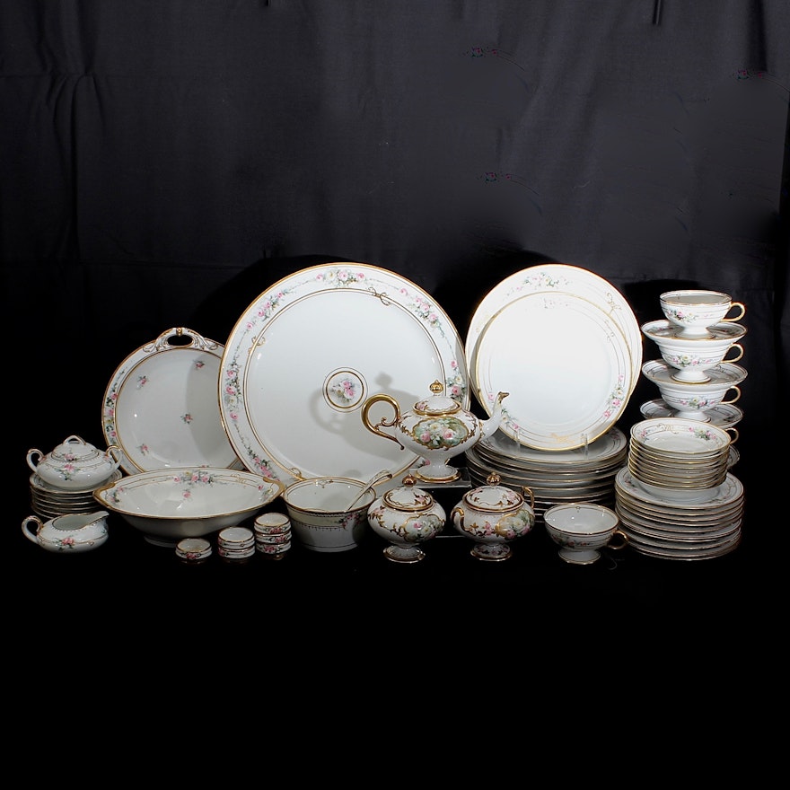 Porcelain Tea Set and Tableware Collection including French Limoges