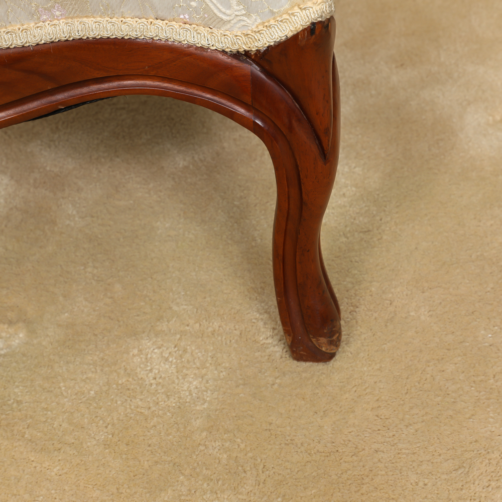 Antique Upholstered and Carved Victorian Parlor Chair