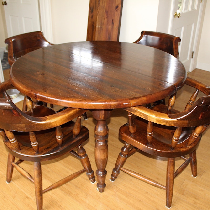 Cherry Wood Kitchen Leaf Table and Chairs