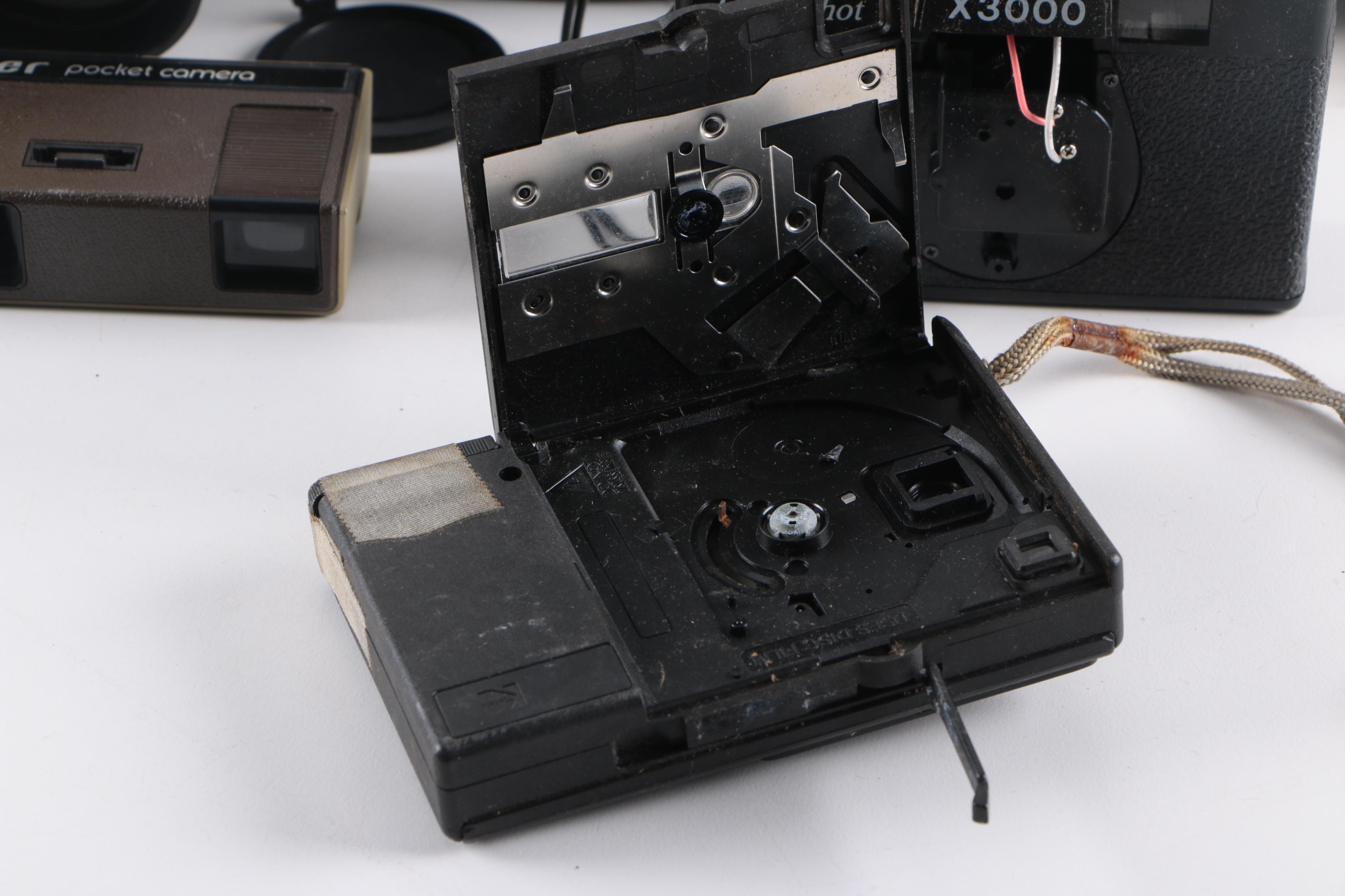 Still Cameras Including Polaroid 600, Square Shooter 2, and Swinger Model 20