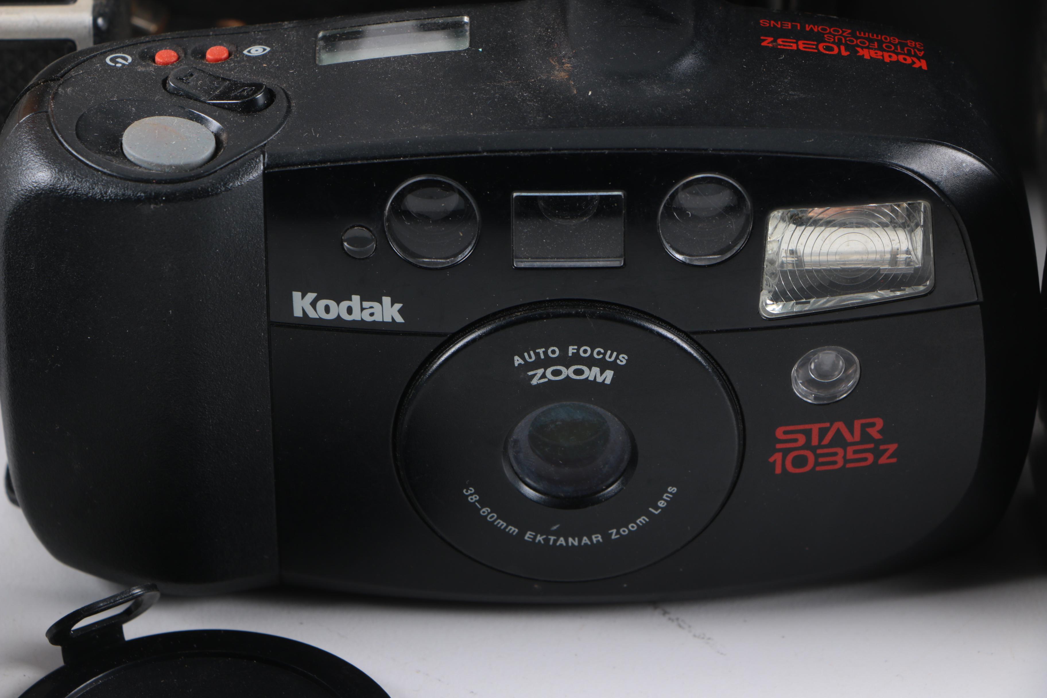 Still Cameras Including Polaroid 600, Square Shooter 2, and Swinger Model 20