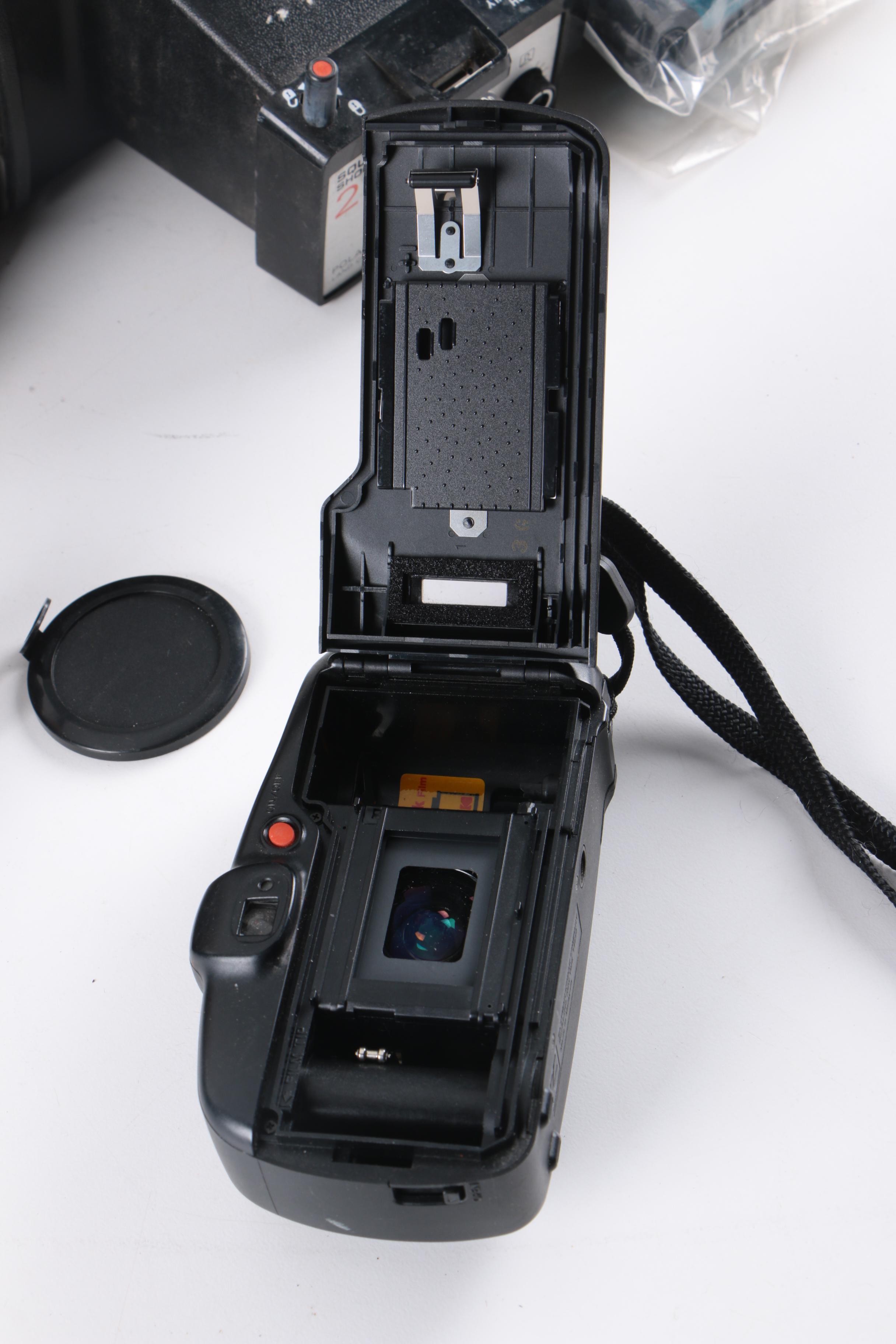 Still Cameras Including Polaroid 600, Square Shooter 2, and Swinger Model 20