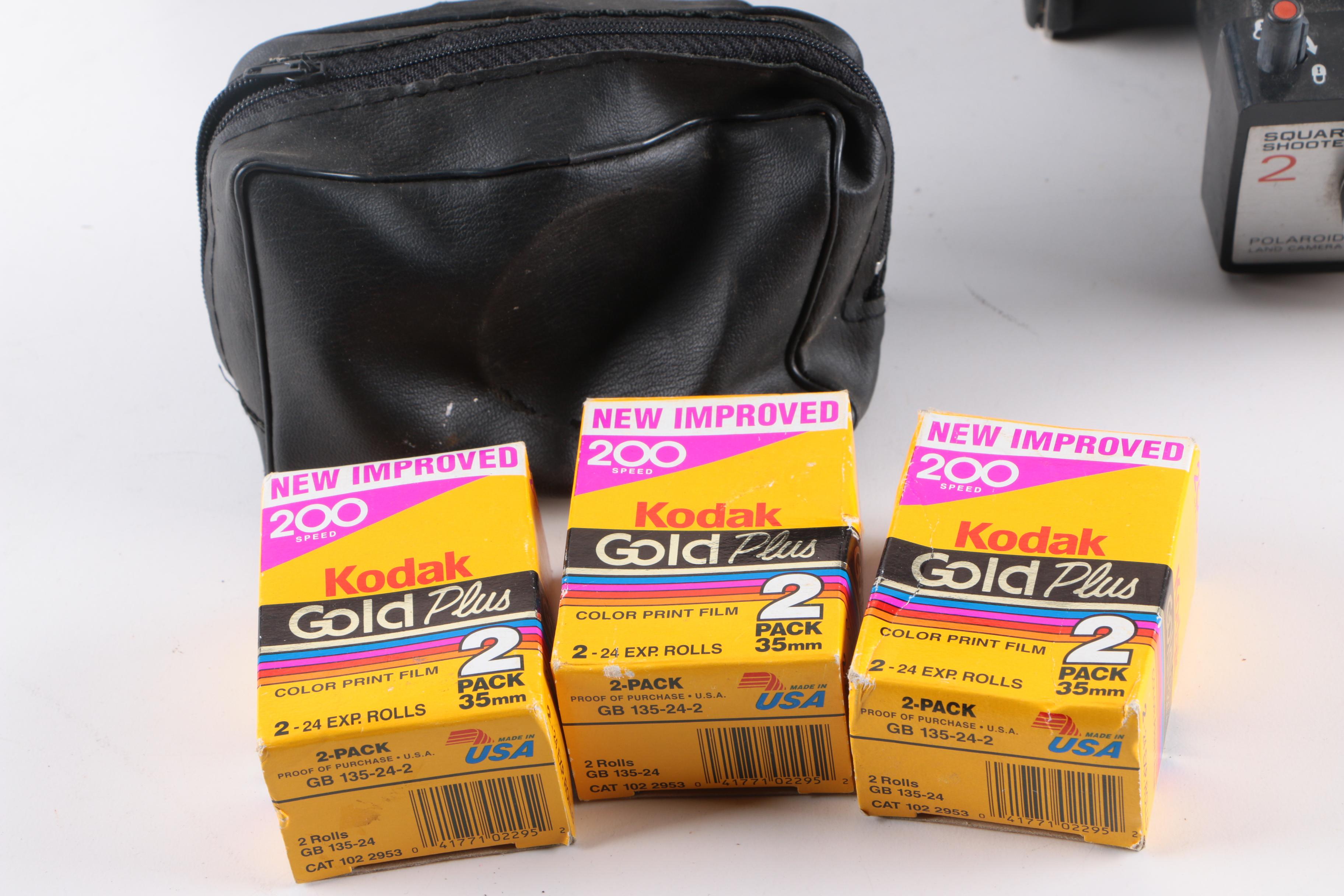 Still Cameras Including Polaroid 600, Square Shooter 2, and Swinger Model 20