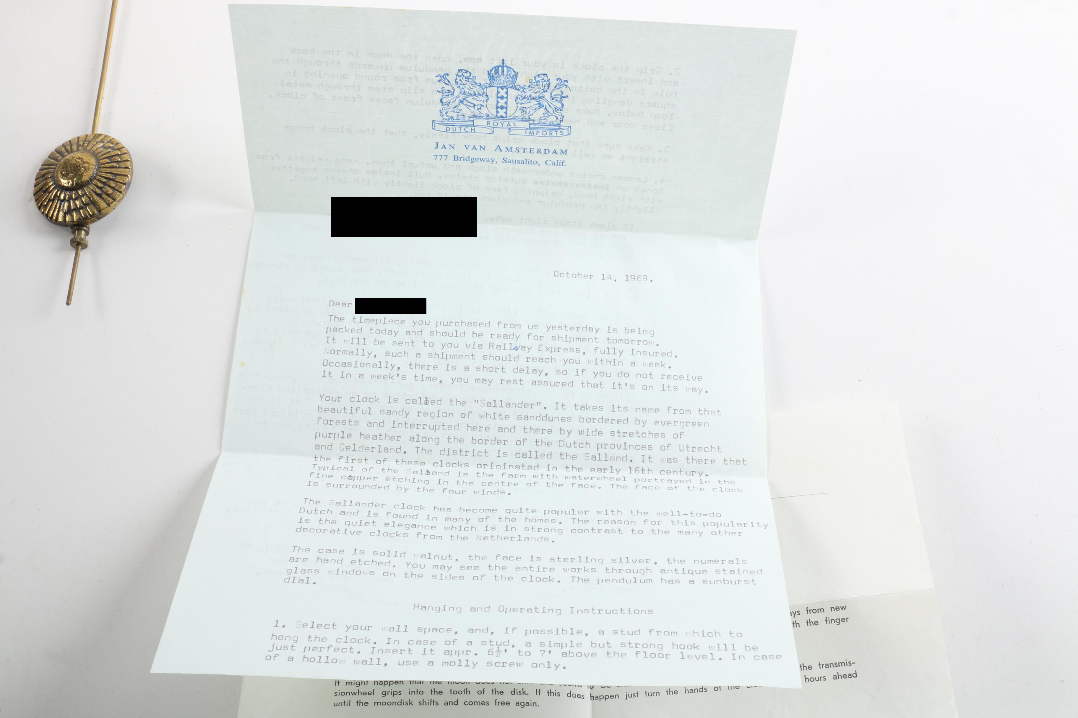 Dutch Sallander Wall Clock