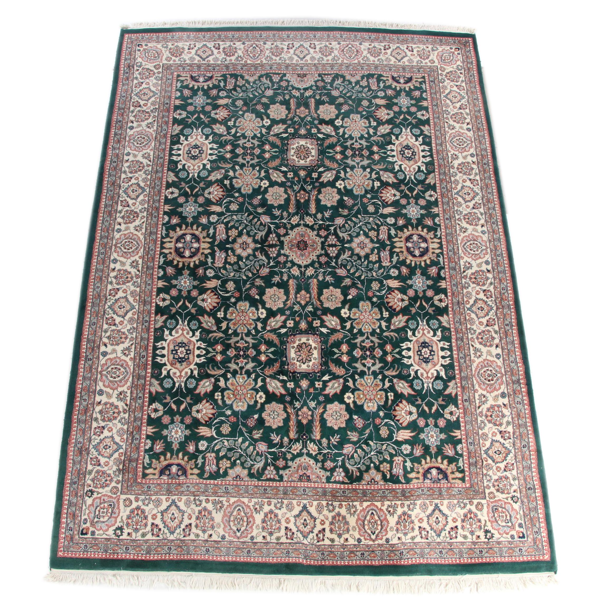 Large Hand-Knotted Indo-Persian "Kashan" Area Rug