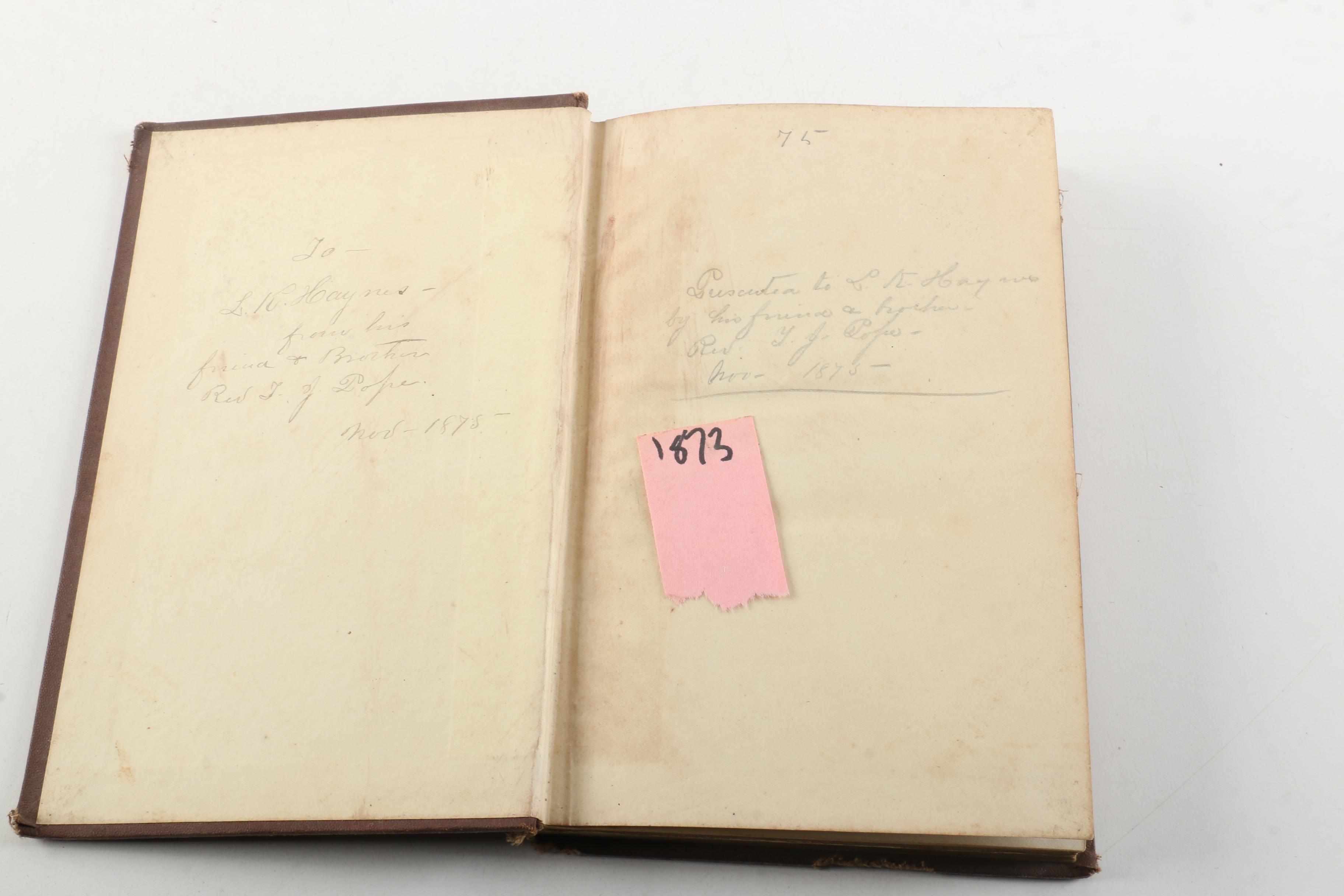 1873 Commentary on the Methodist Episcopal Church and 1923 "The Stranger's Pew"