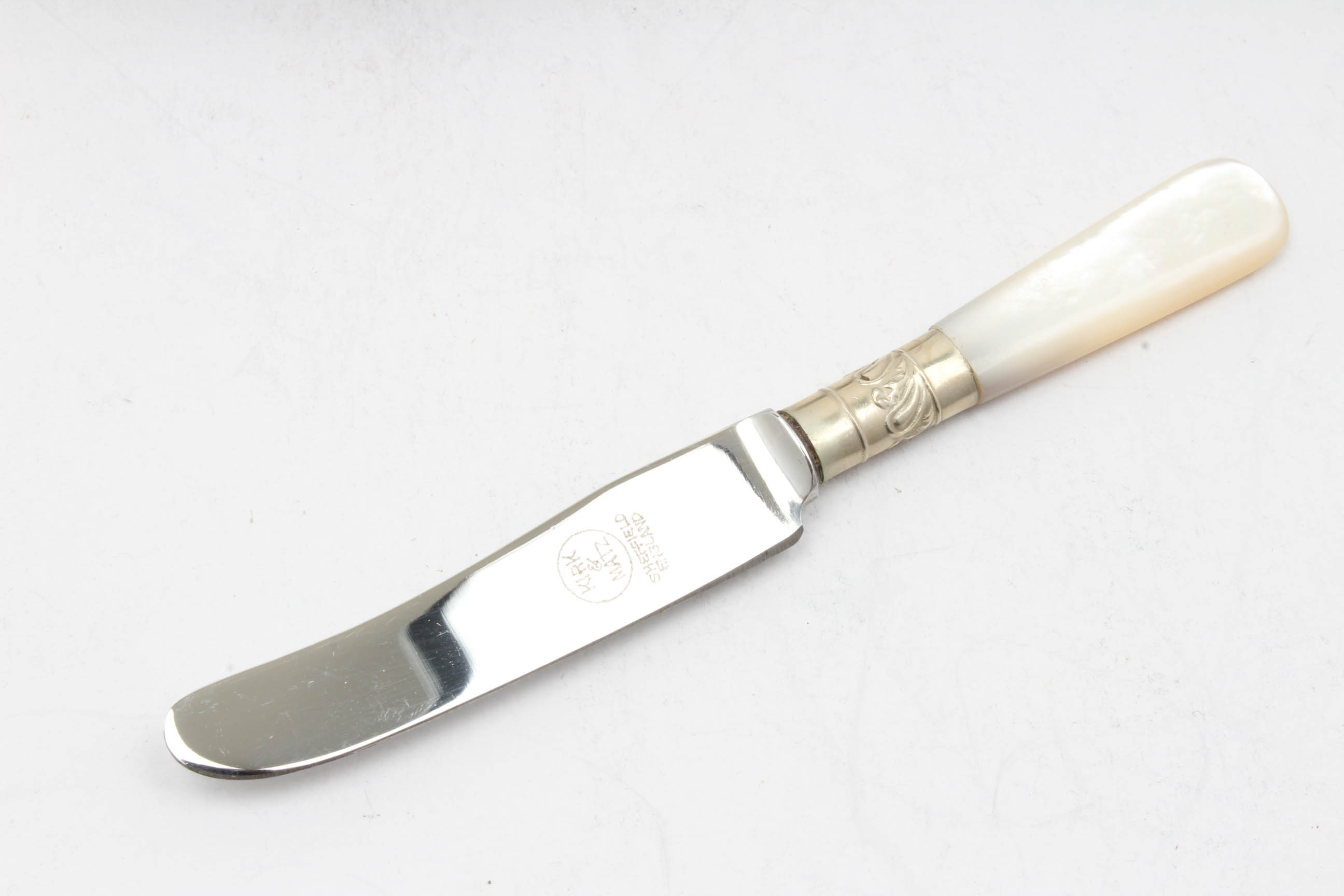 Sterling Silver Rimmed Rosenthal Porcelain Plates and Kirk & Matz Knife