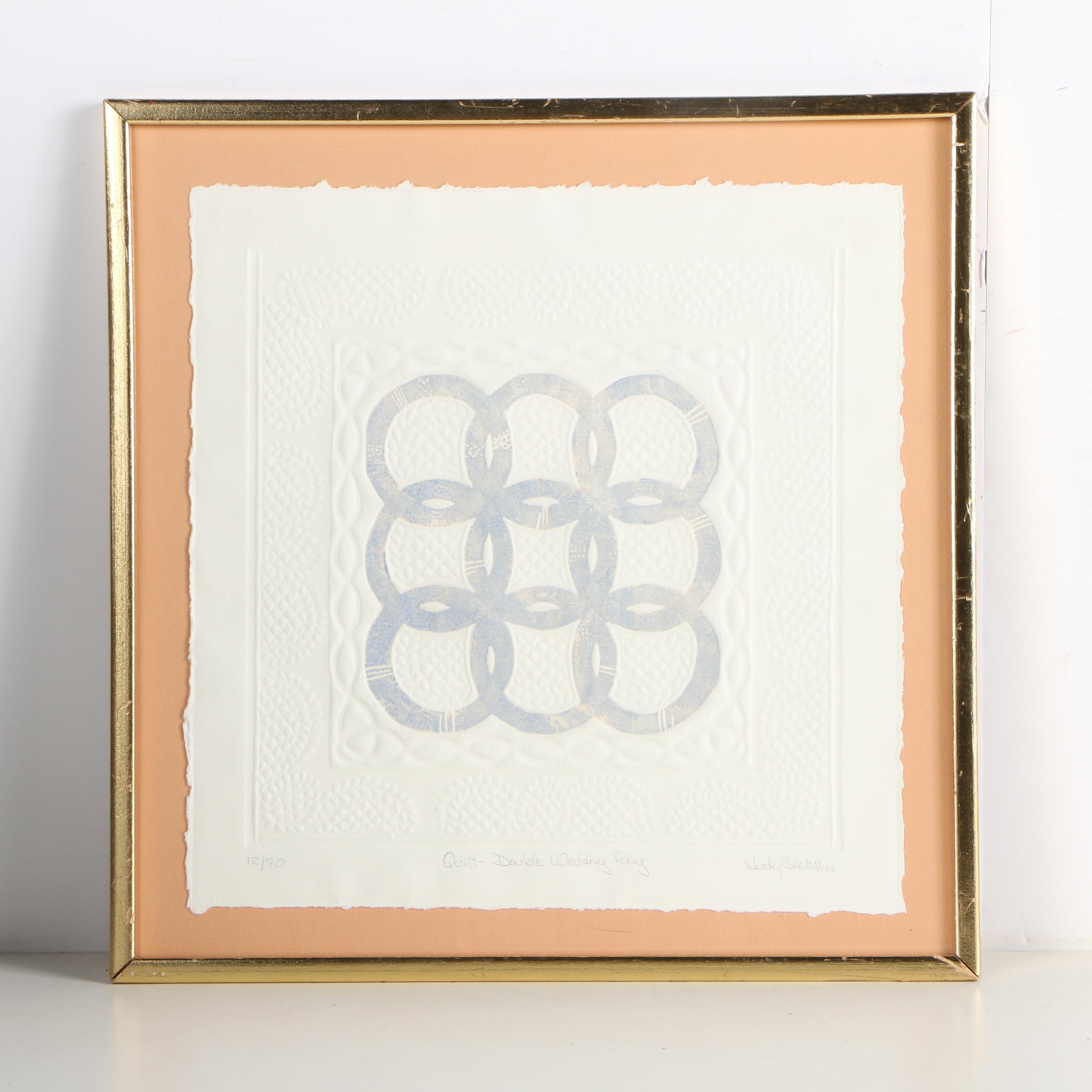 Relief Prints and Embossing on Paper of Quilt Patterns