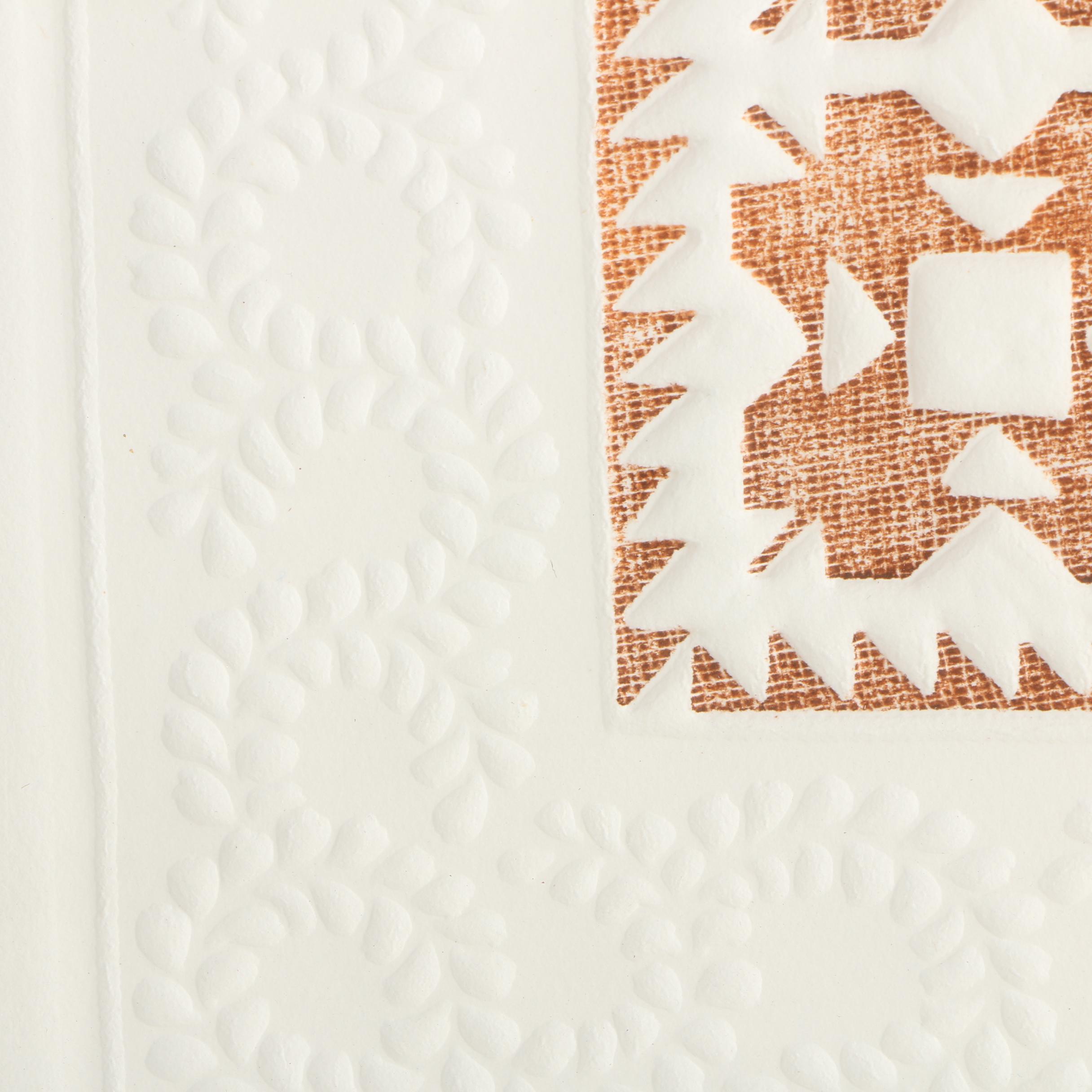 Relief Prints and Embossing on Paper of Quilt Patterns
