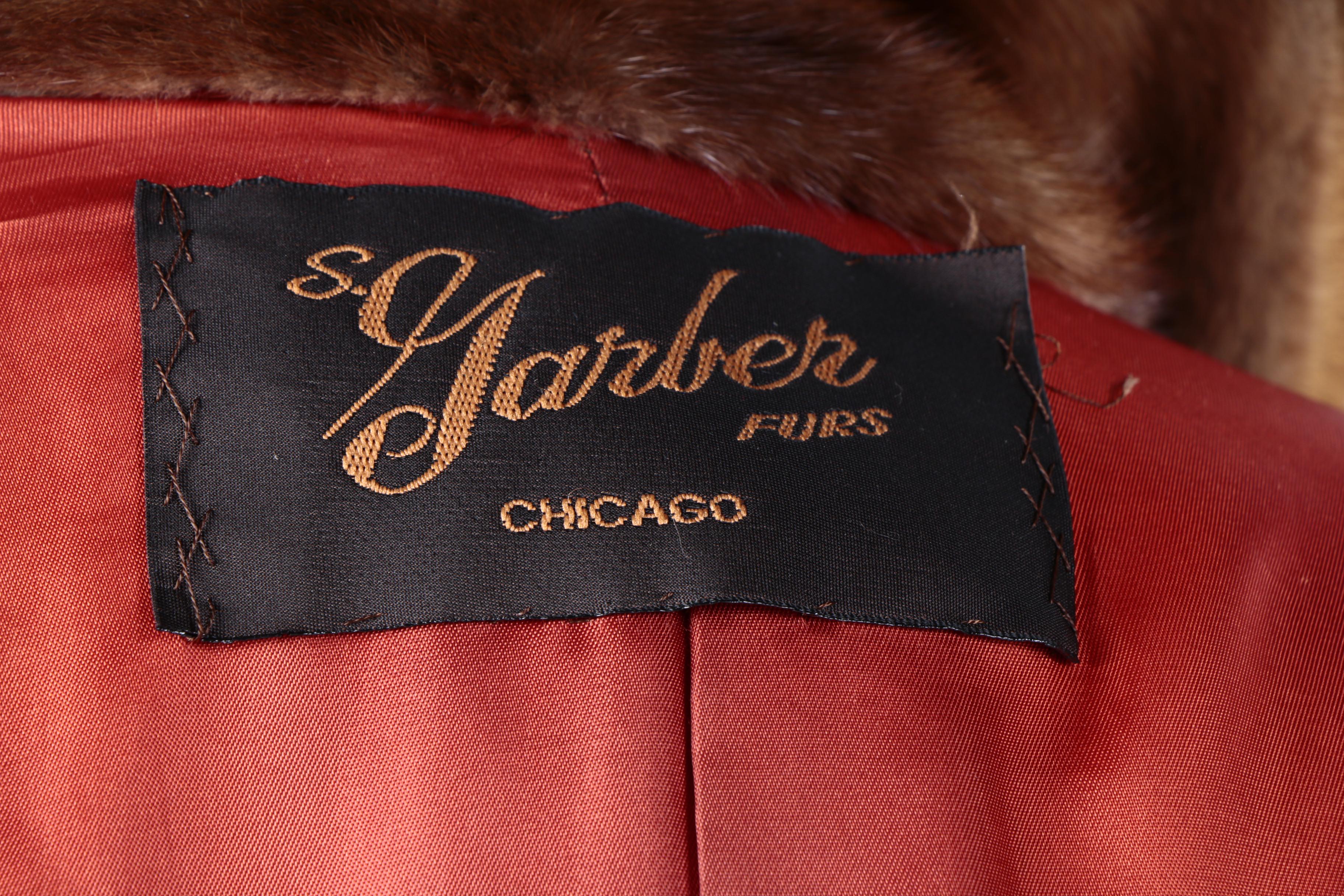 Women's Vintage Garber Furs Mink Fur Toggle Coat with Hood