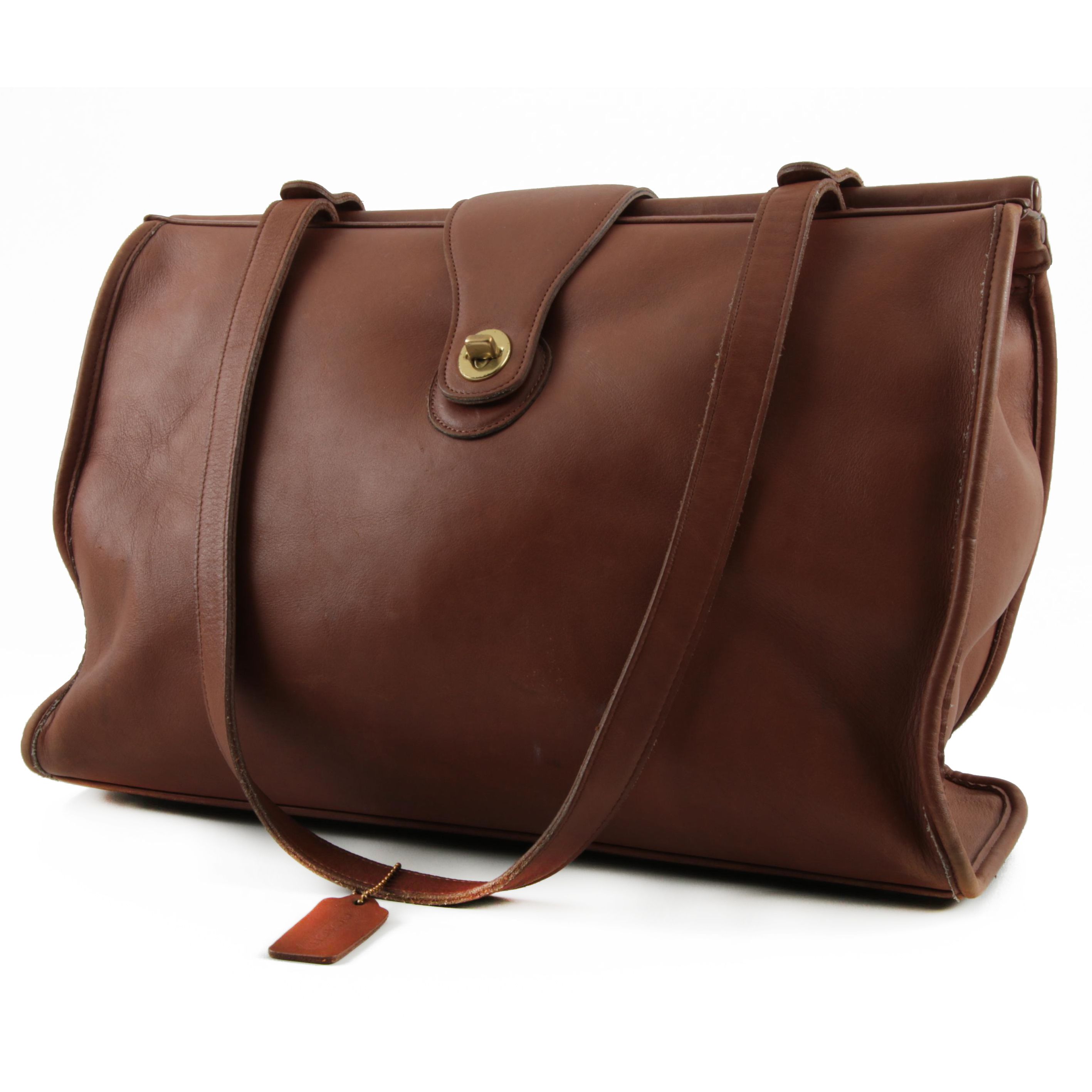 Vintage Coach Barclay Brown Leather Tote