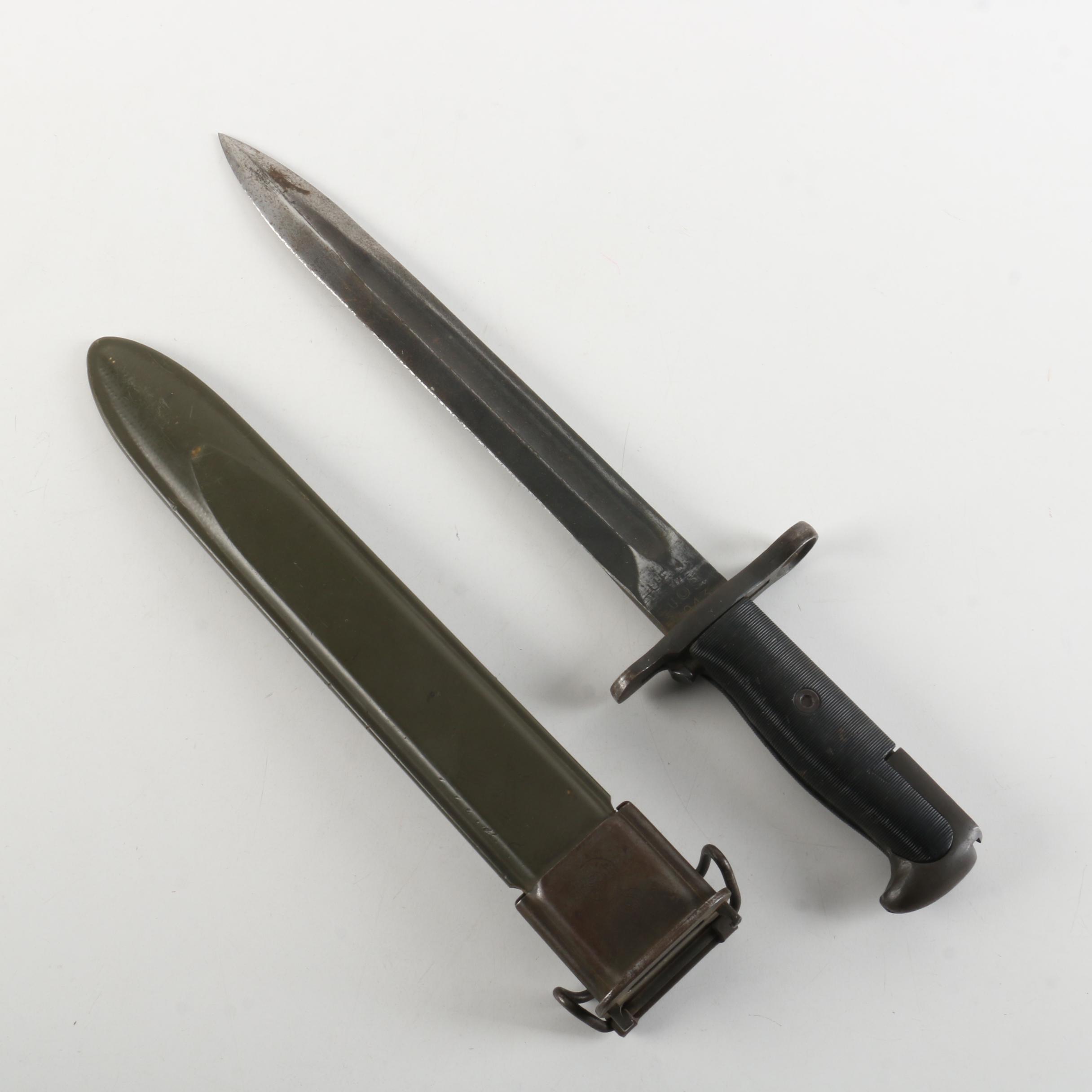 Dated 1943 M1 Bayonet for Garand Rifle with Scabbard