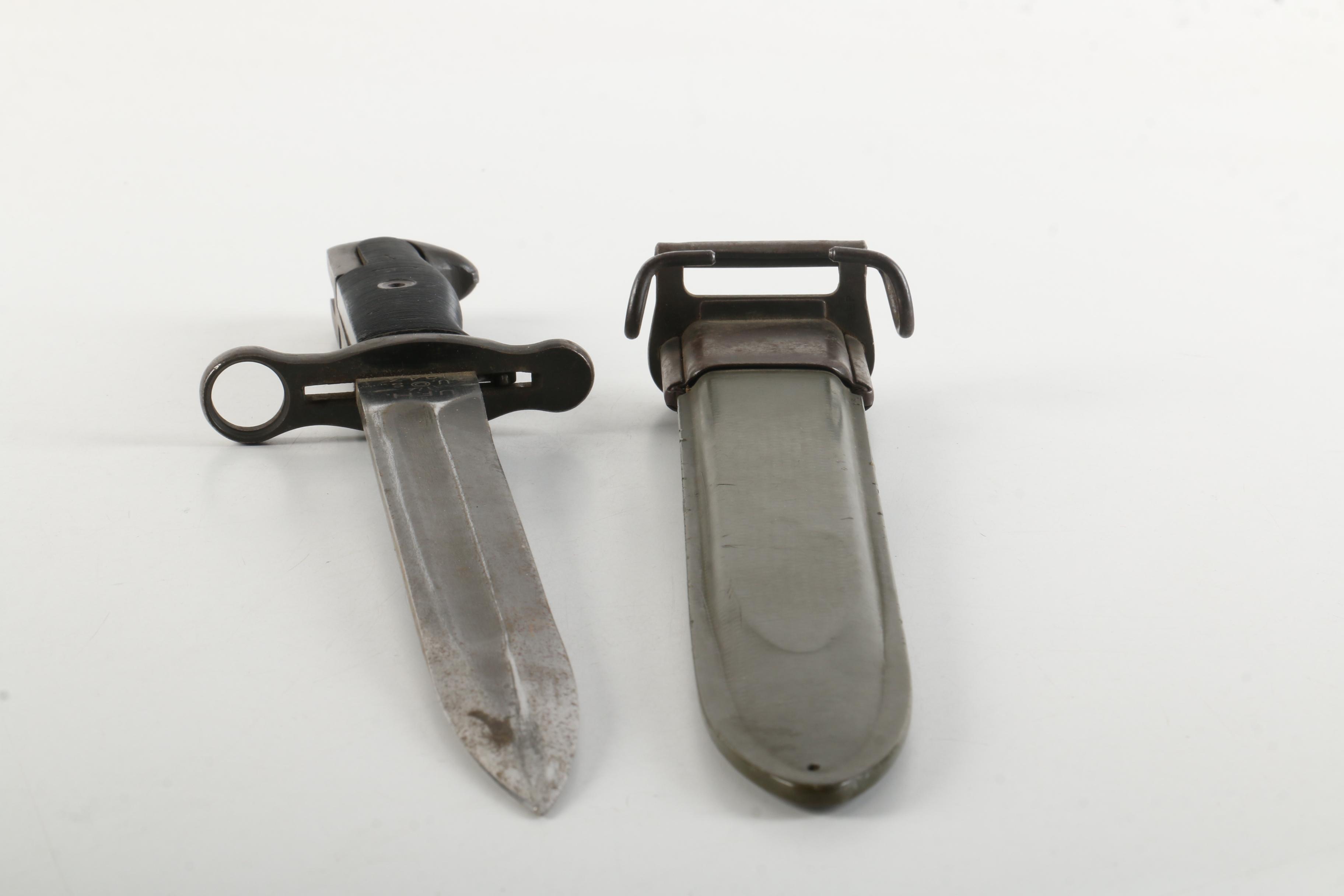 Dated 1943 M1 Bayonet for Garand Rifle with Scabbard