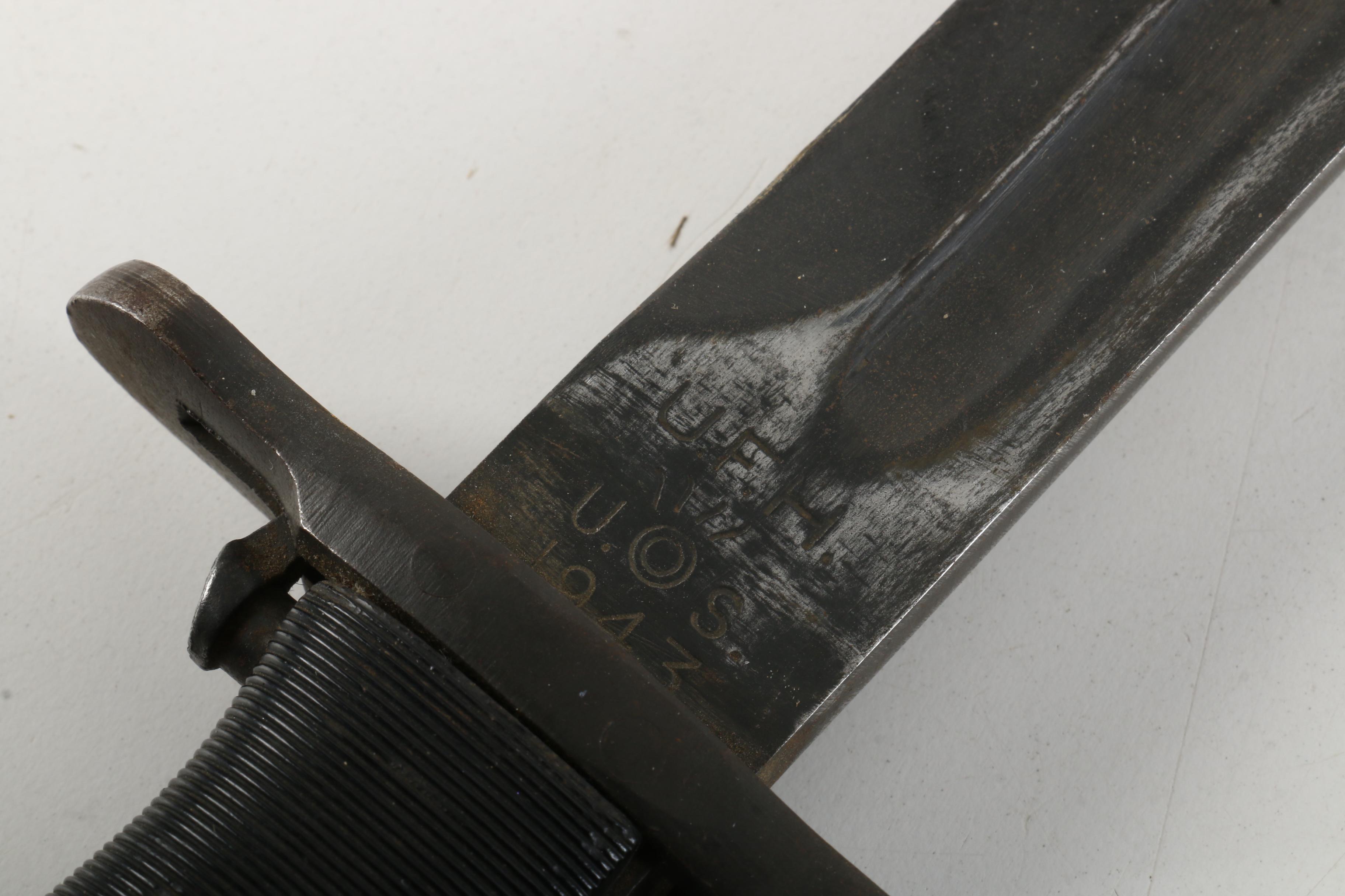 Dated 1943 M1 Bayonet for Garand Rifle with Scabbard