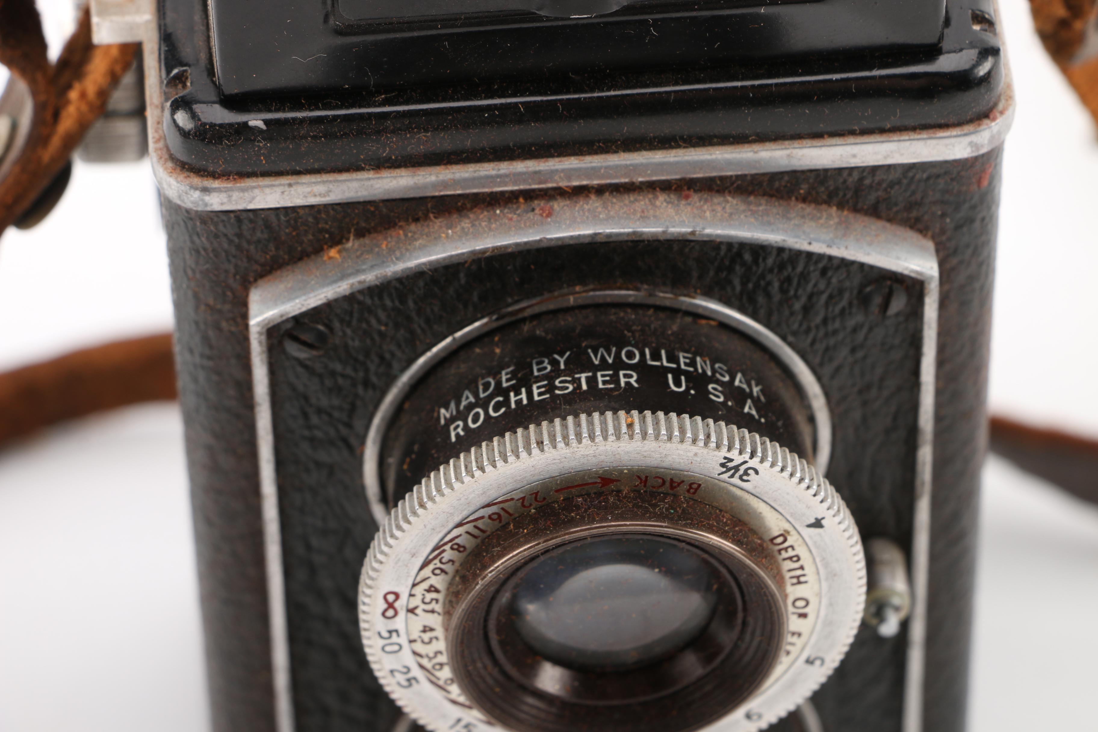 C. 1940s Royce Reflex TLR Camera and Universal Mercury II 35MM Camera