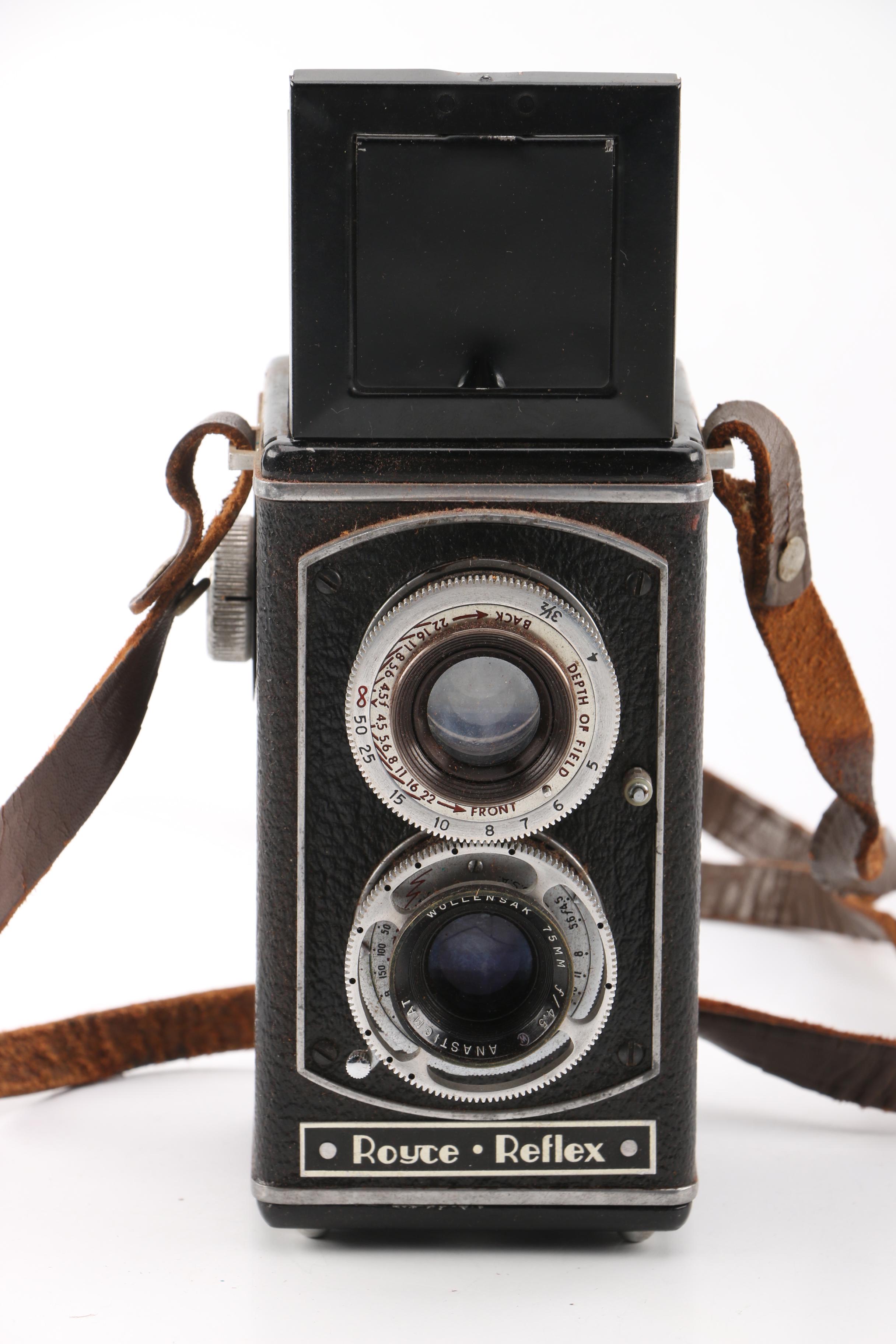 C. 1940s Royce Reflex TLR Camera and Universal Mercury II 35MM Camera
