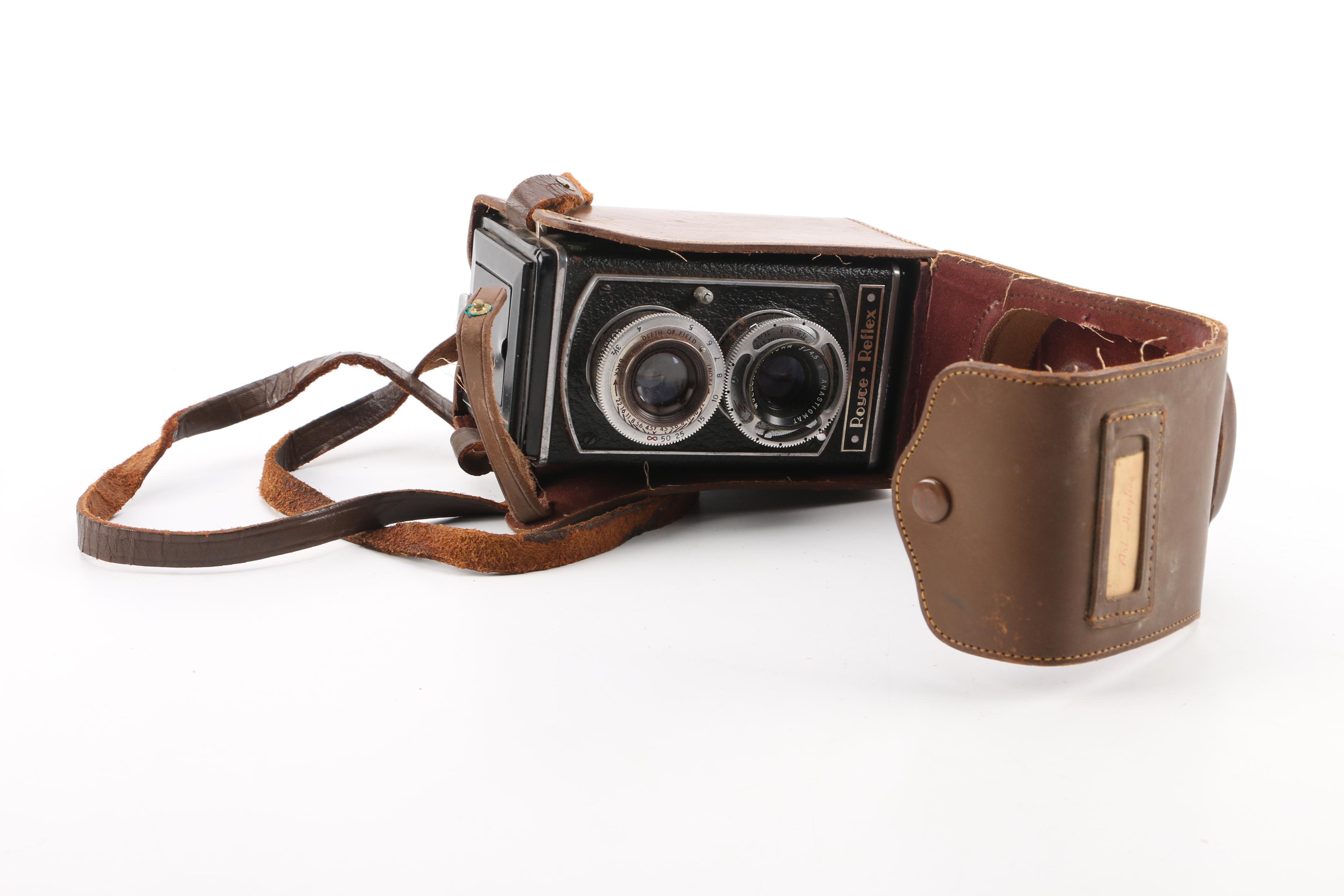 C. 1940s Royce Reflex TLR Camera and Universal Mercury II 35MM Camera