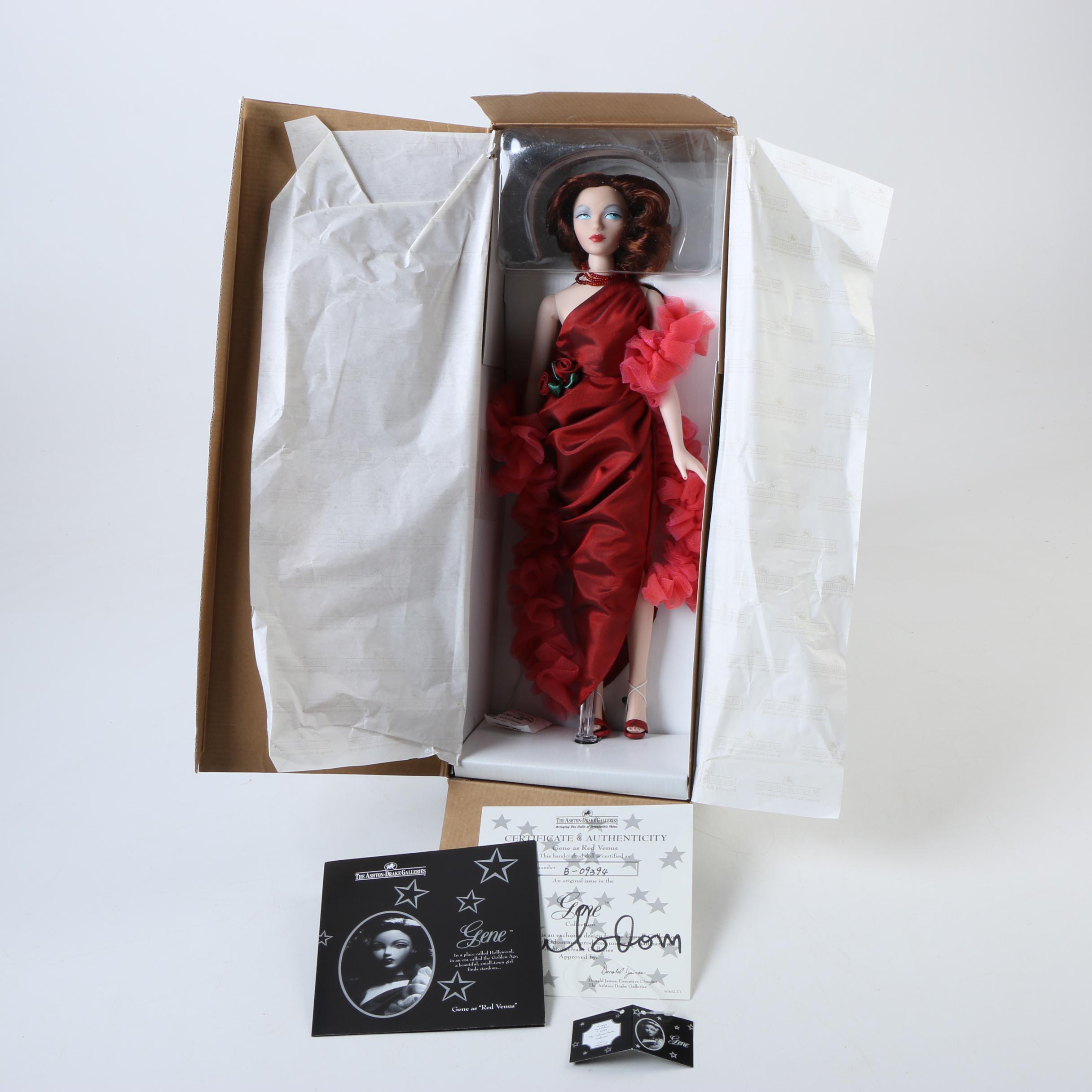 Ashton Drake Signed "Red Venus" Gene Marshall Doll and Costume