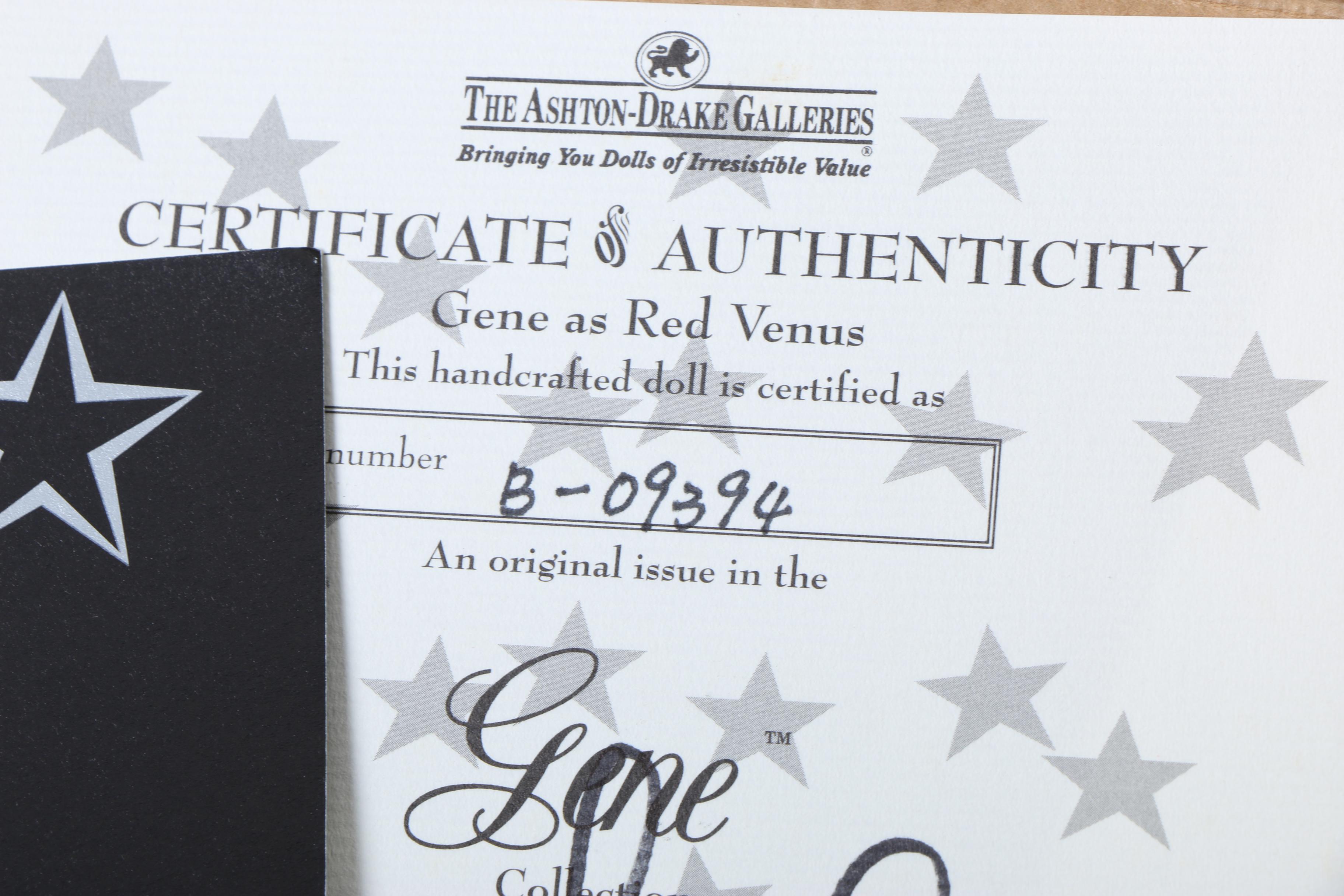 Ashton Drake Signed "Red Venus" Gene Marshall Doll and Costume