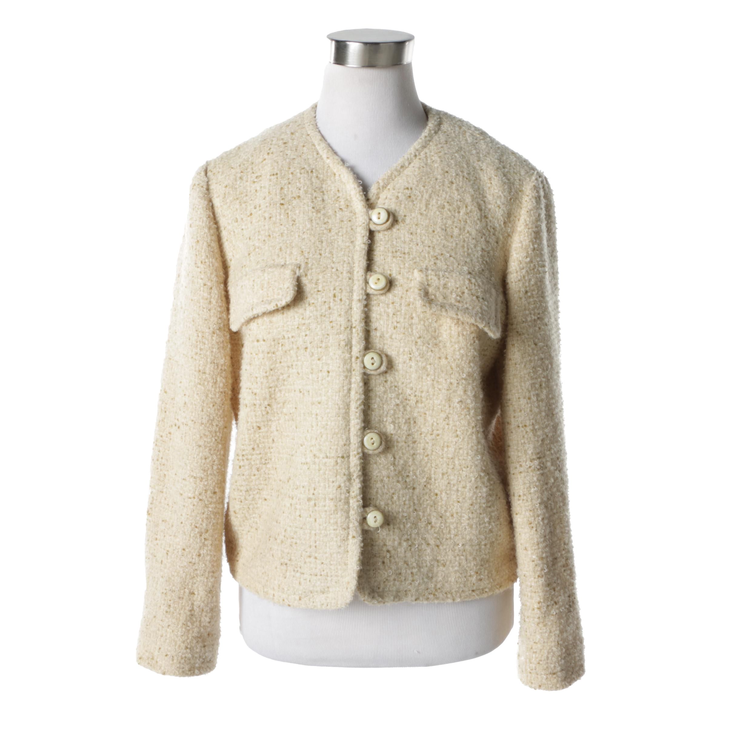 Vintage Saks Fifth Avenue Yellow Tweed Jacket
