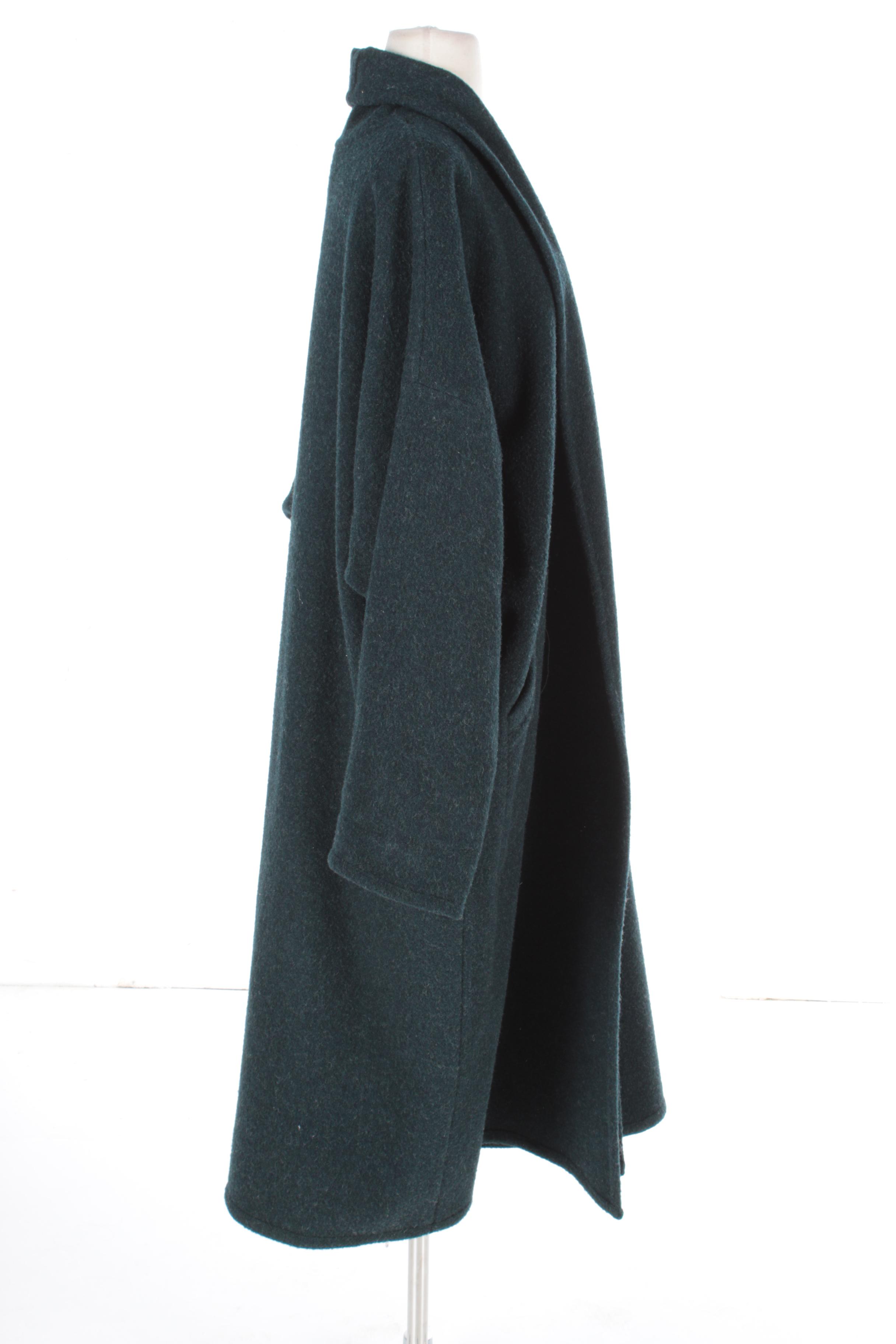 Women's Eileen Fisher Dark Teal Wool Overcoat