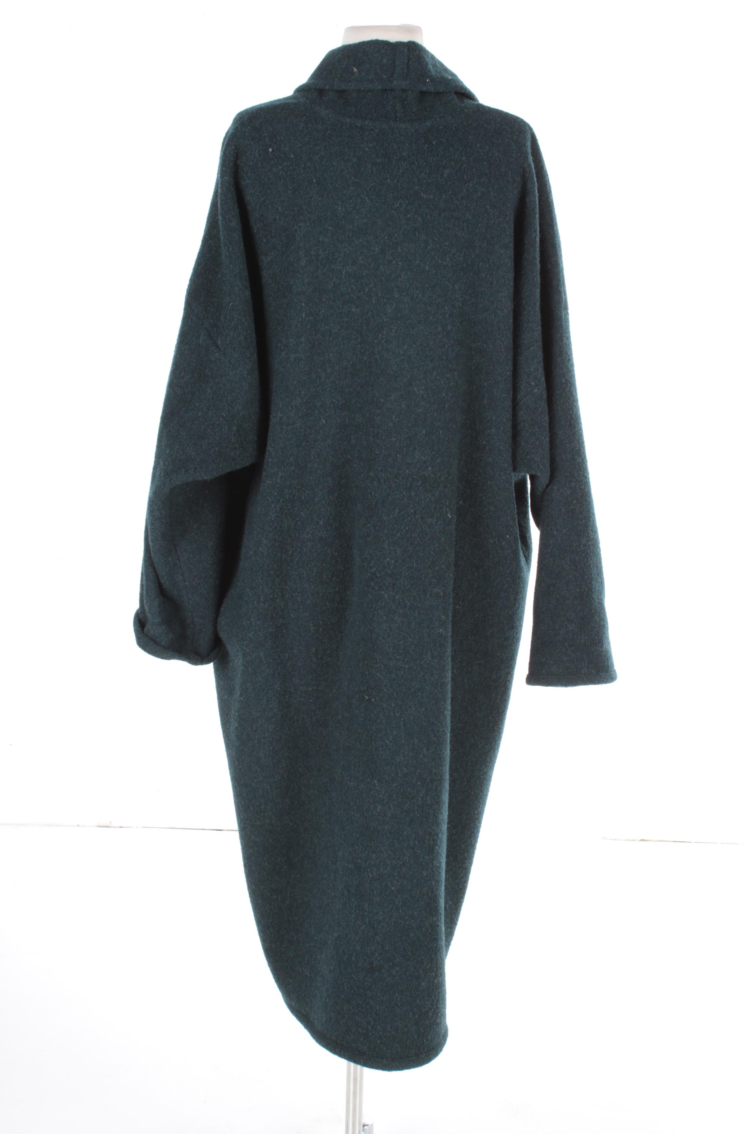 Women's Eileen Fisher Dark Teal Wool Overcoat
