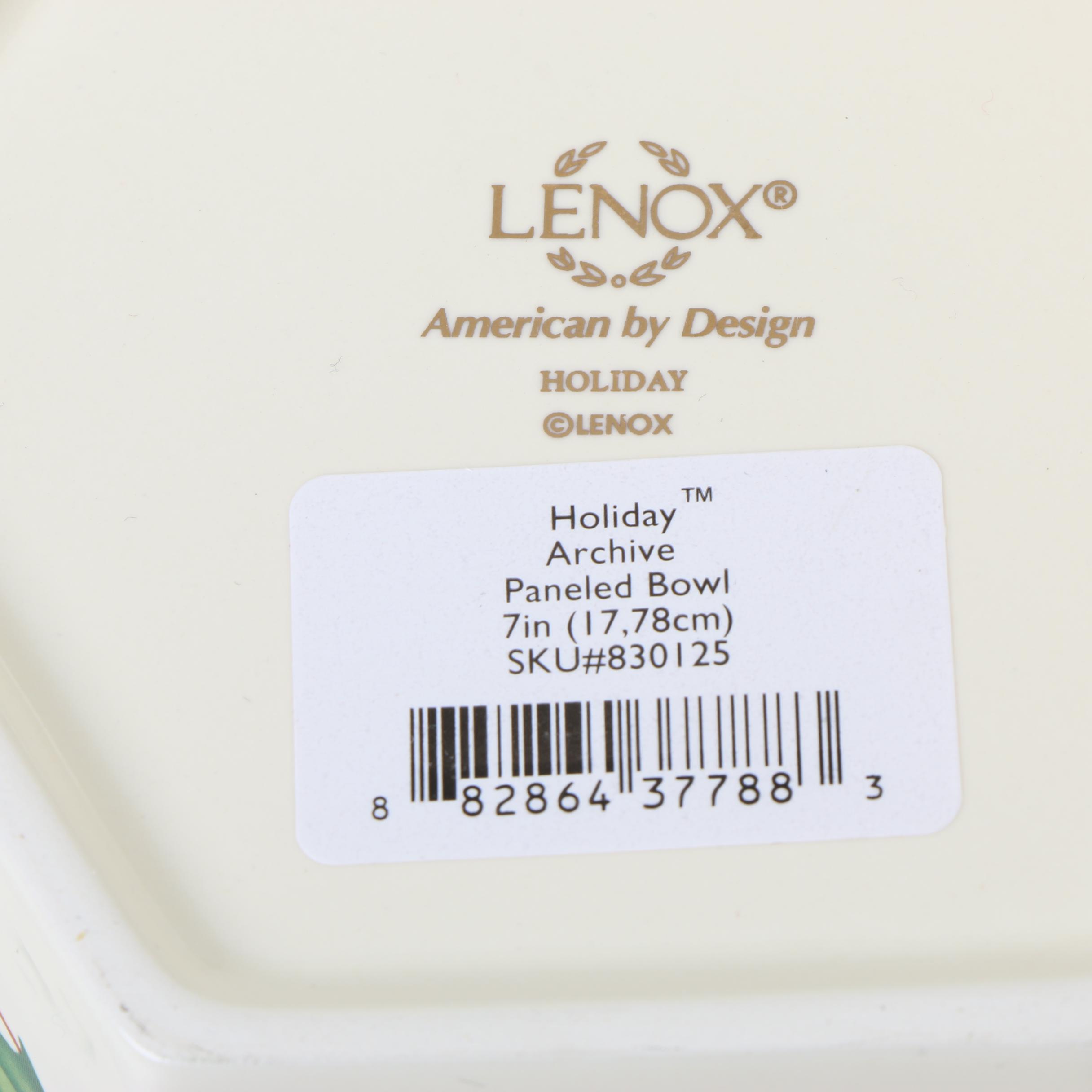 Lenox "Holiday" Christmas Tree Cookie Jar and Paneled Bowl