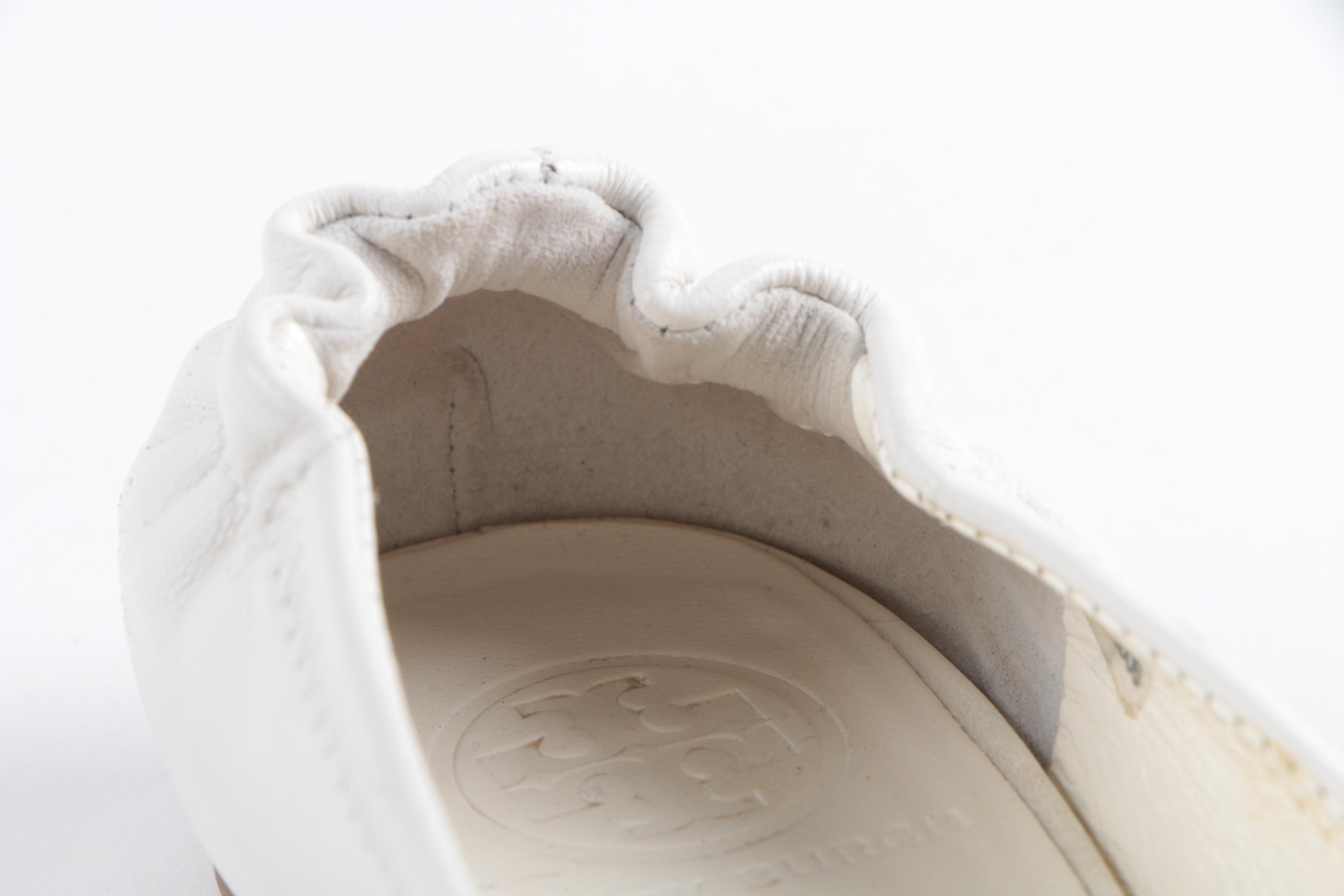 Tory Burch White Leather Ballet Flats