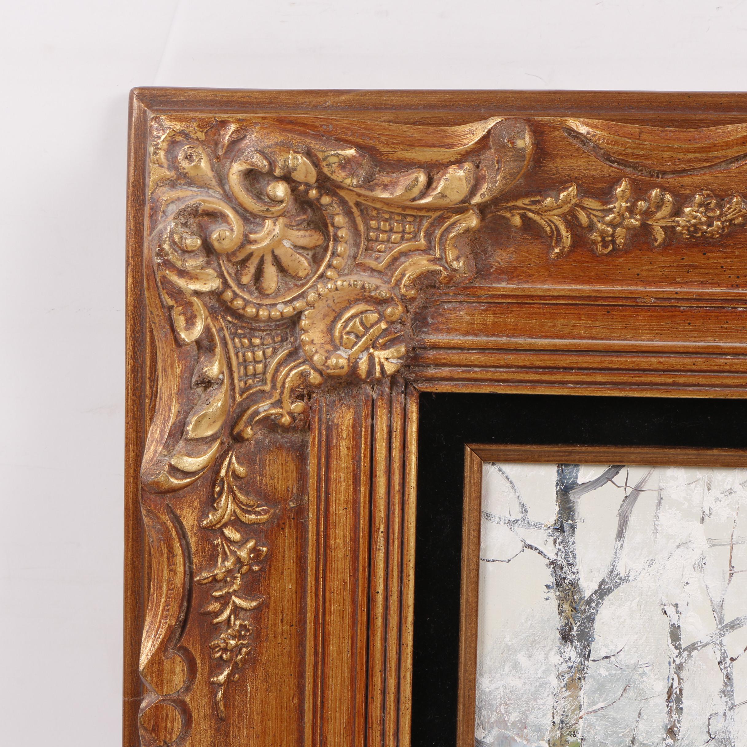 Oil Painting of House by a Lake