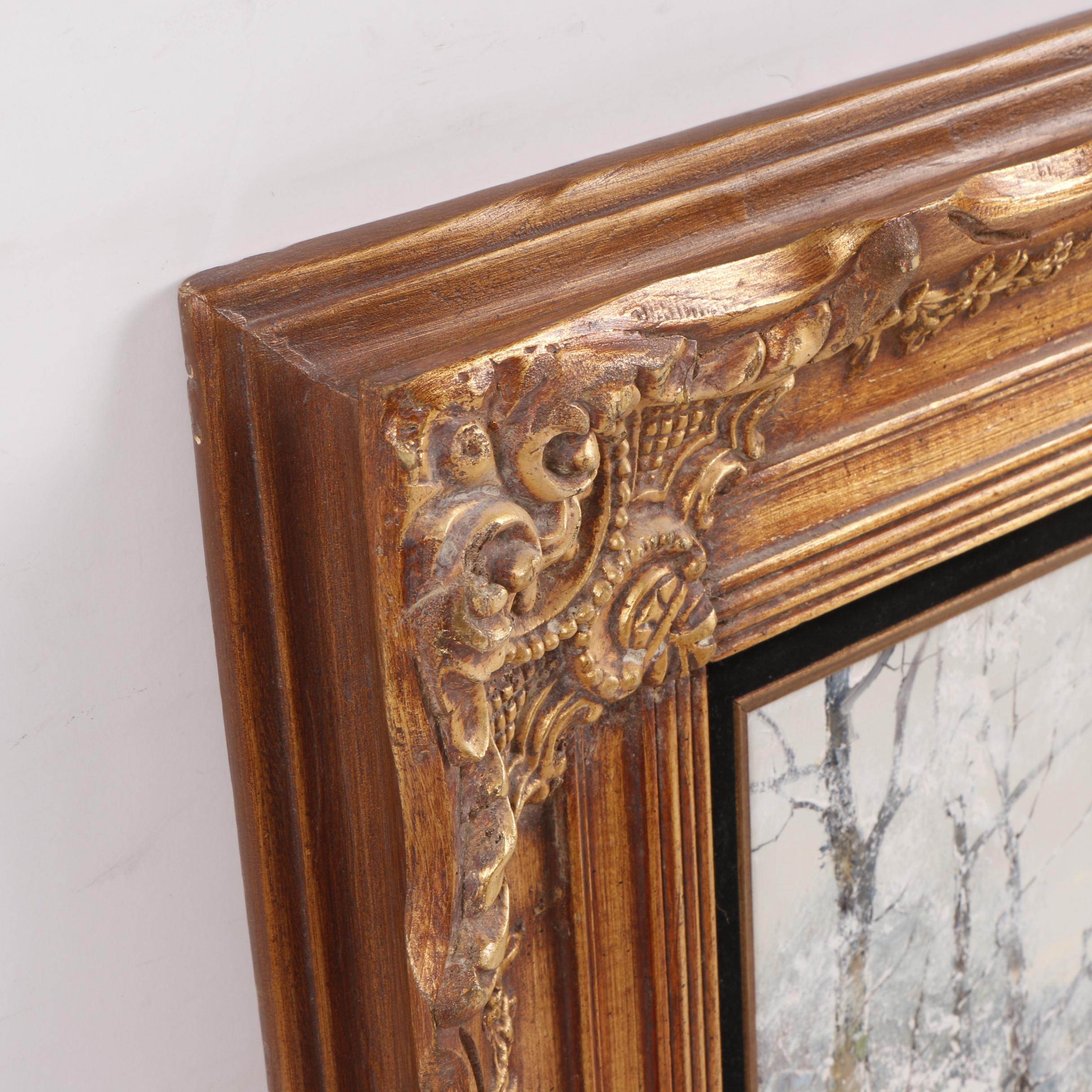 Oil Painting of House by a Lake