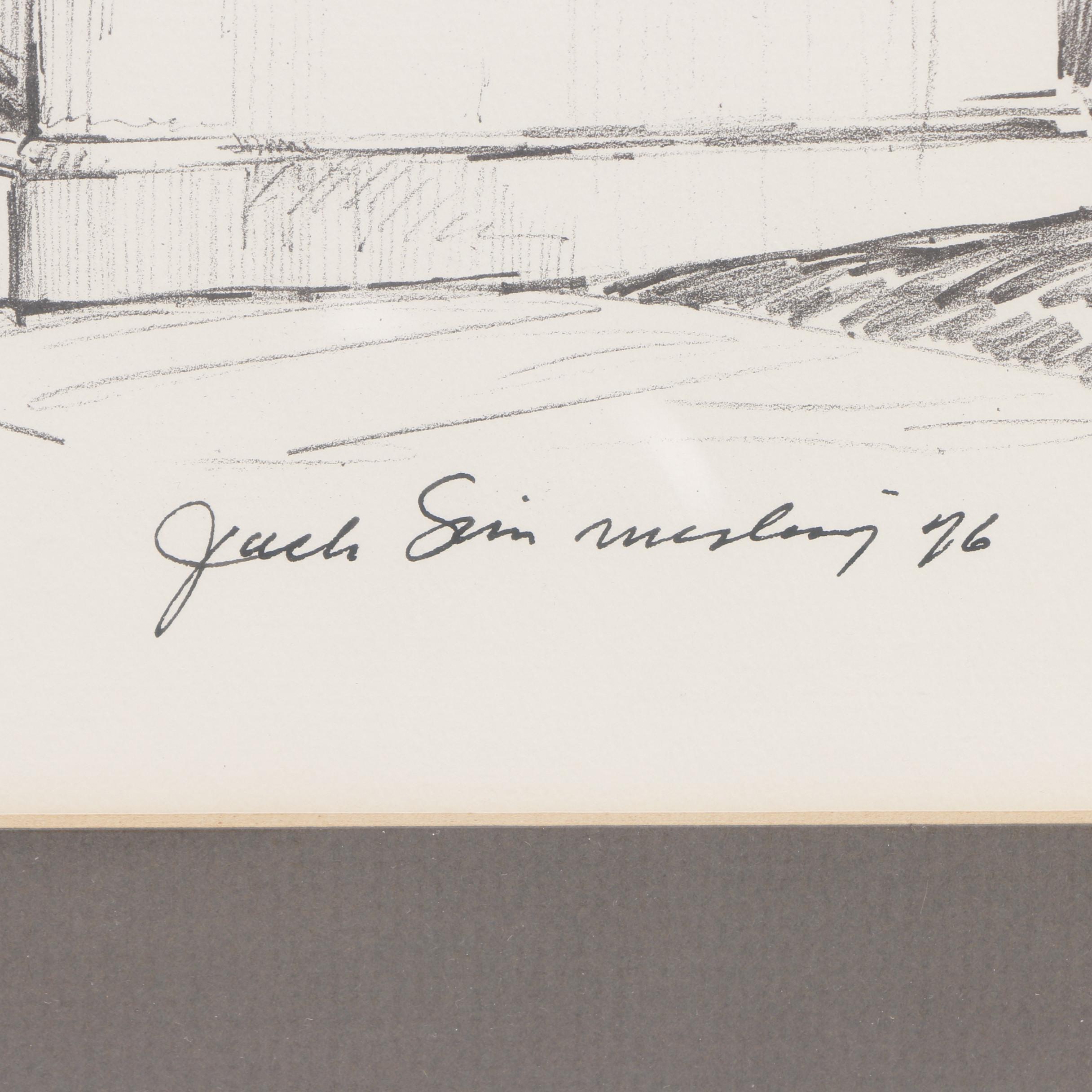 Jack Simmerling Limited Edition Lithograph of Drawing