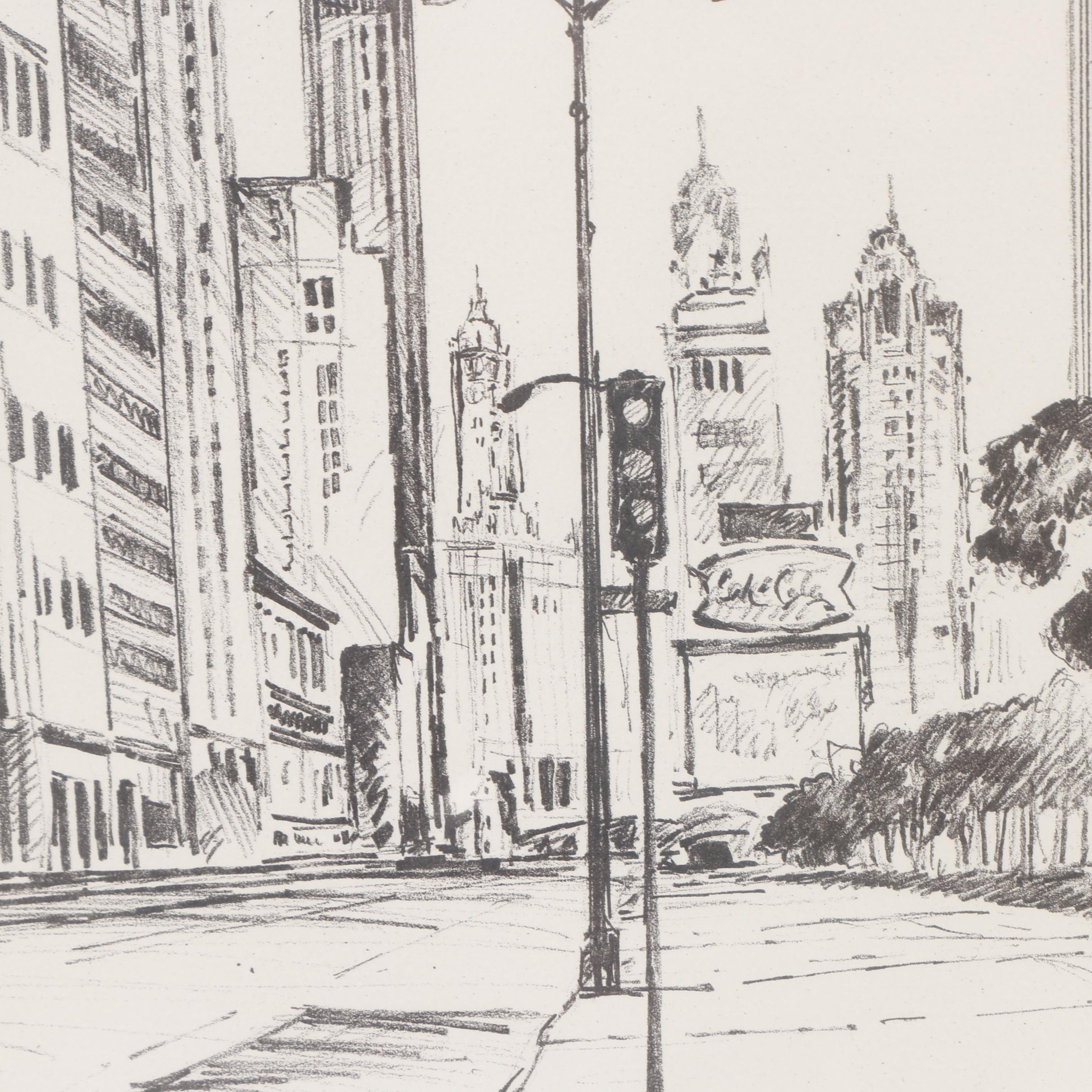 Jack Simmerling Limited Edition Lithograph of Drawing