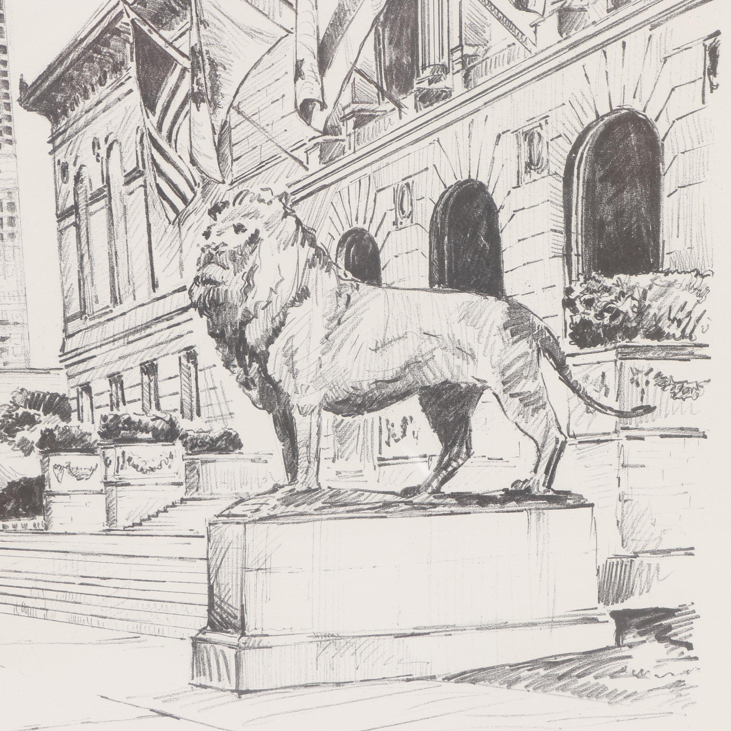 Jack Simmerling Limited Edition Lithograph of Drawing