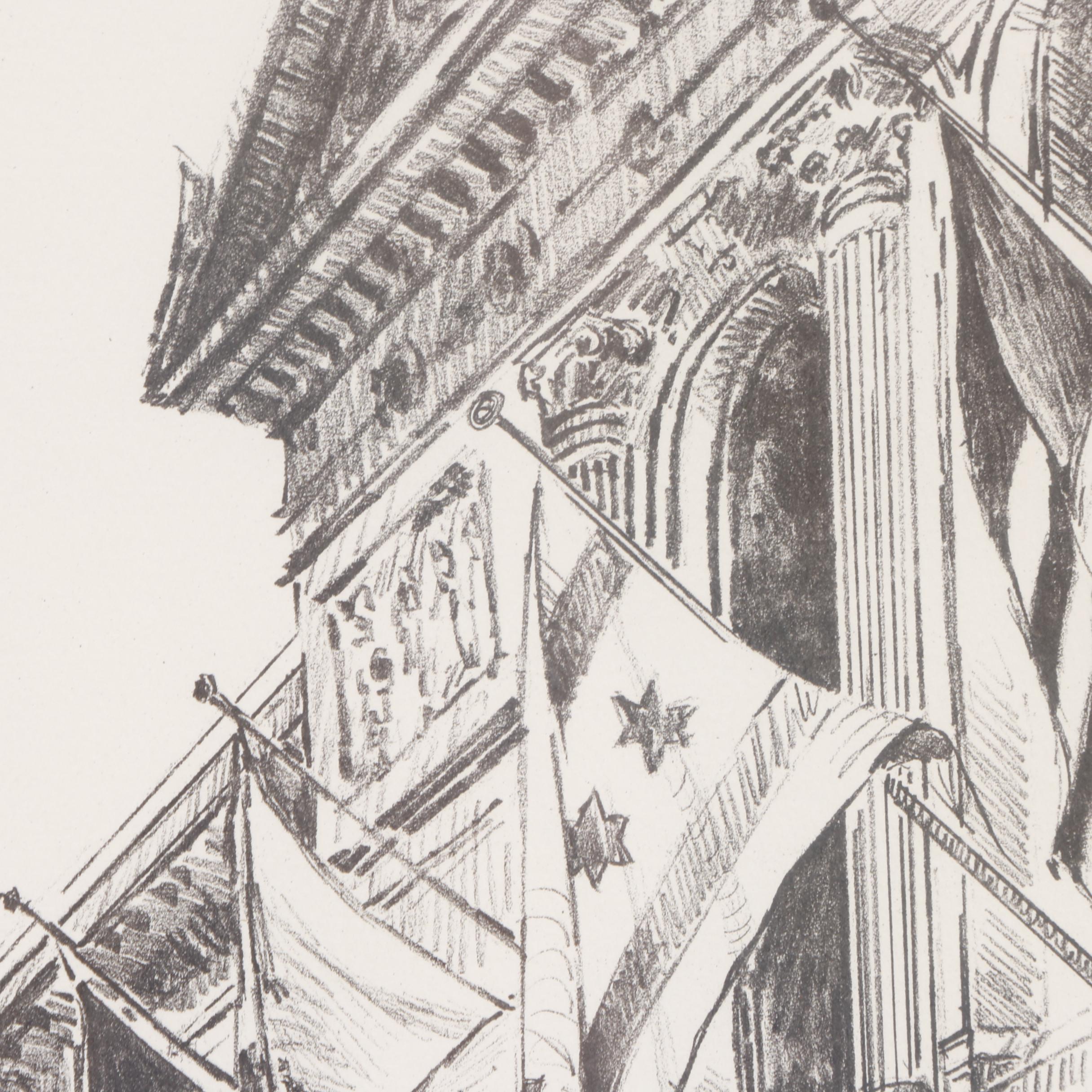 Jack Simmerling Limited Edition Lithograph of Drawing