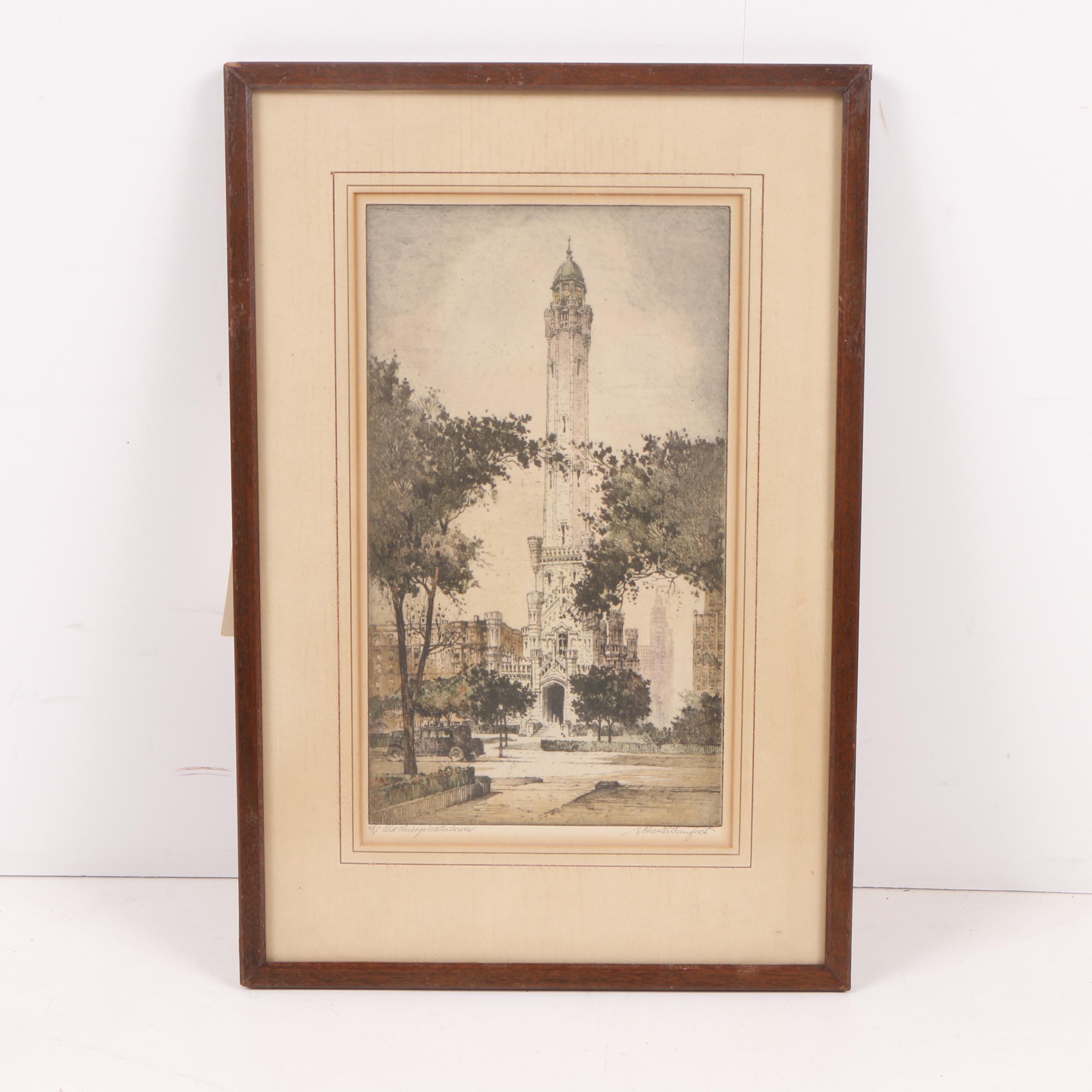 S. Chester Danforth Hand Colored Engravings of Chicago