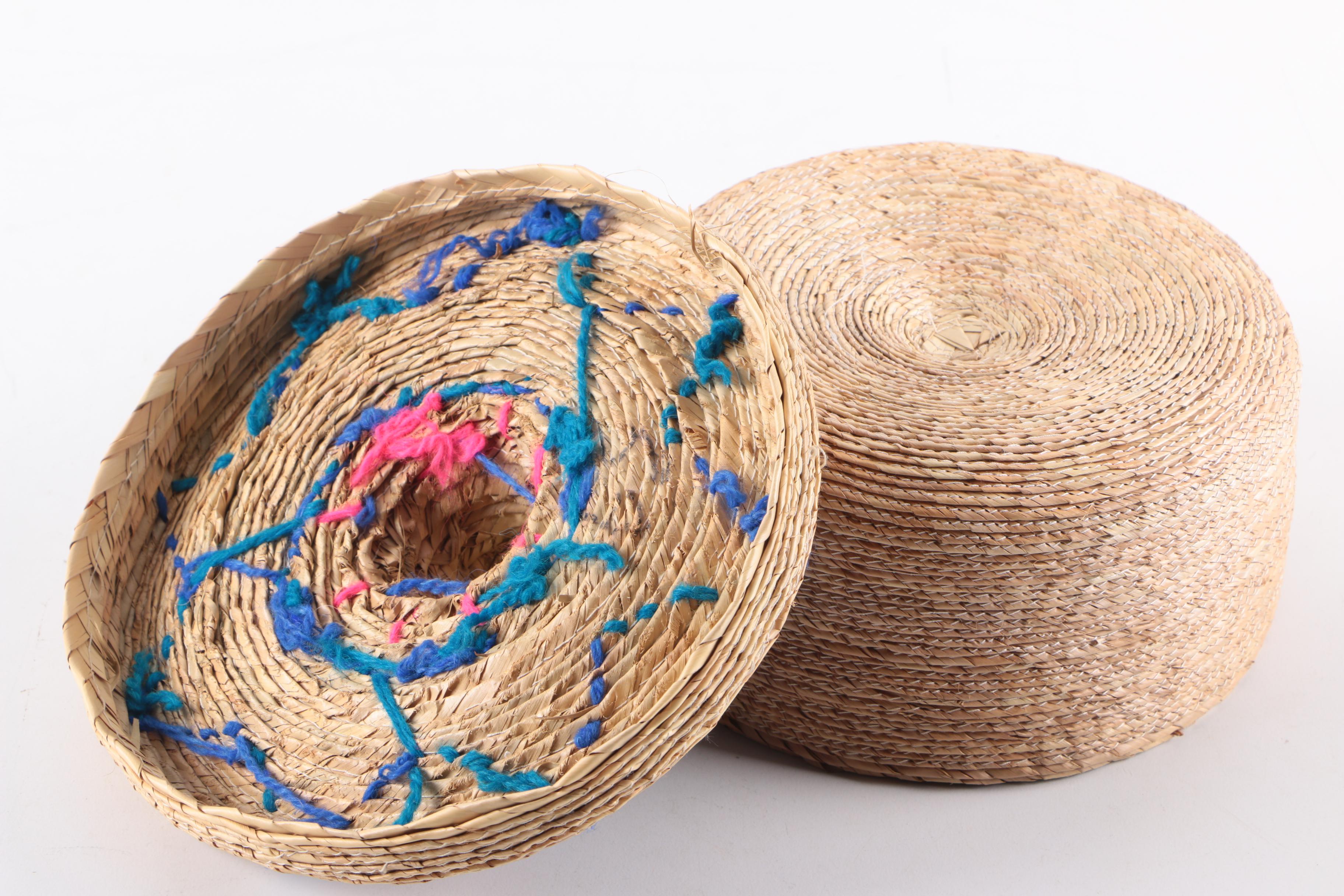Wooden Box and Hat Shaped Basket