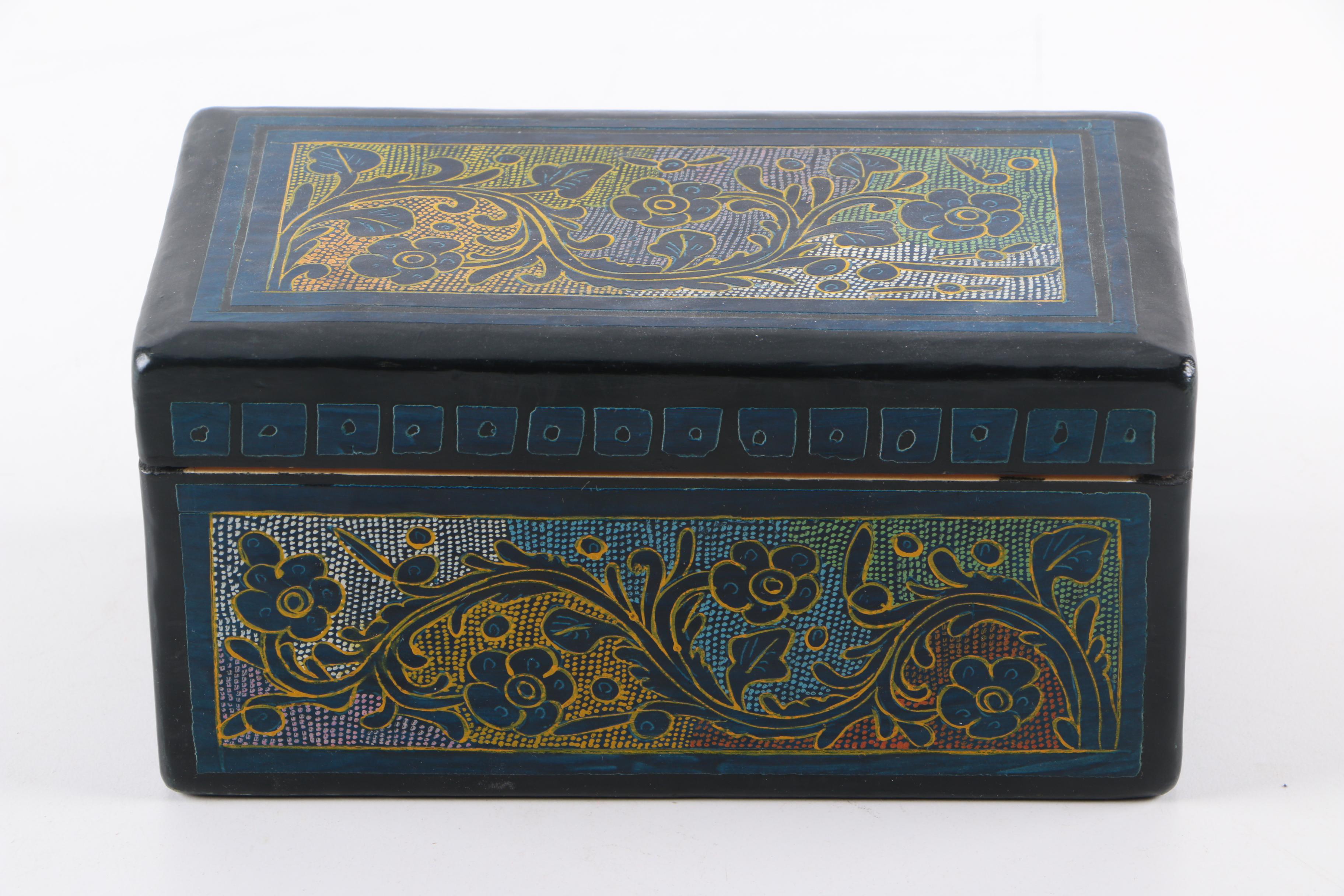 Wooden Box and Hat Shaped Basket