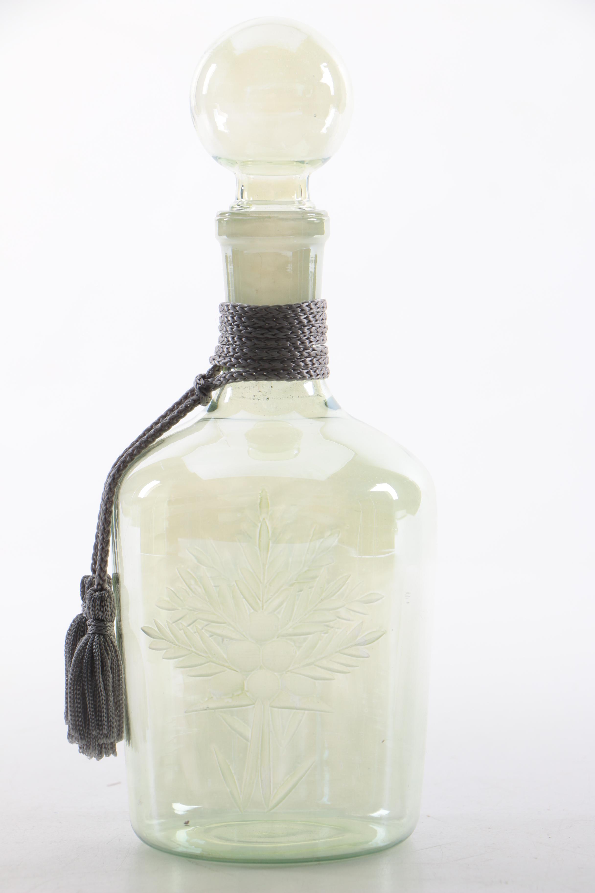 Cellini Etched Glass Perfume Bottle