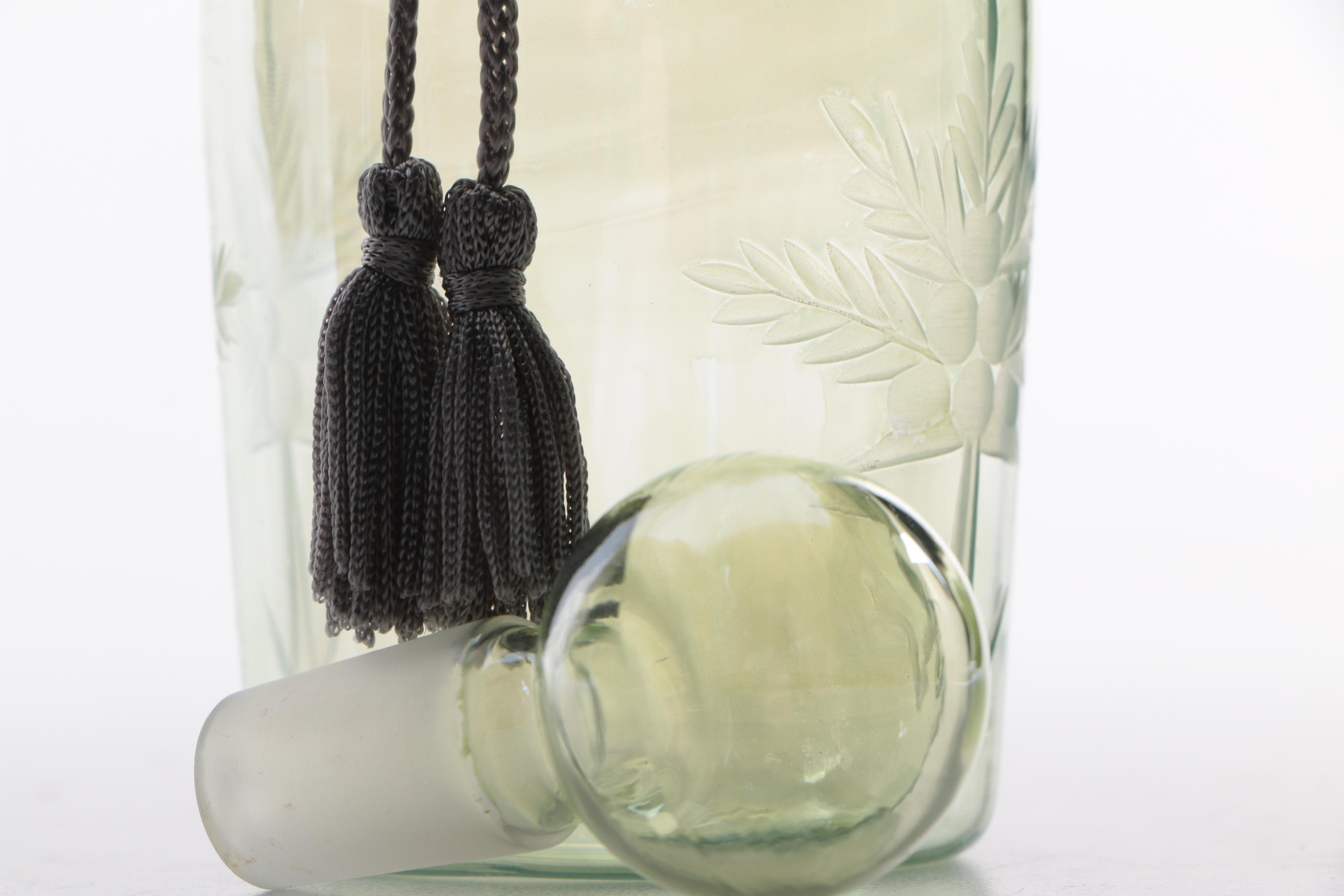 Cellini Etched Glass Perfume Bottle